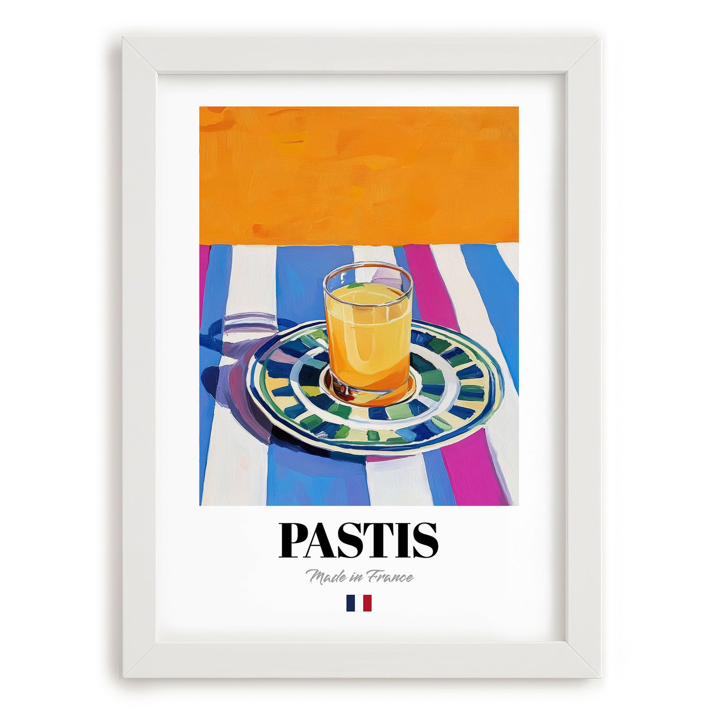 Pastis – French Spirit Drink, Hotel Lobby Art, placed in minimal white frame