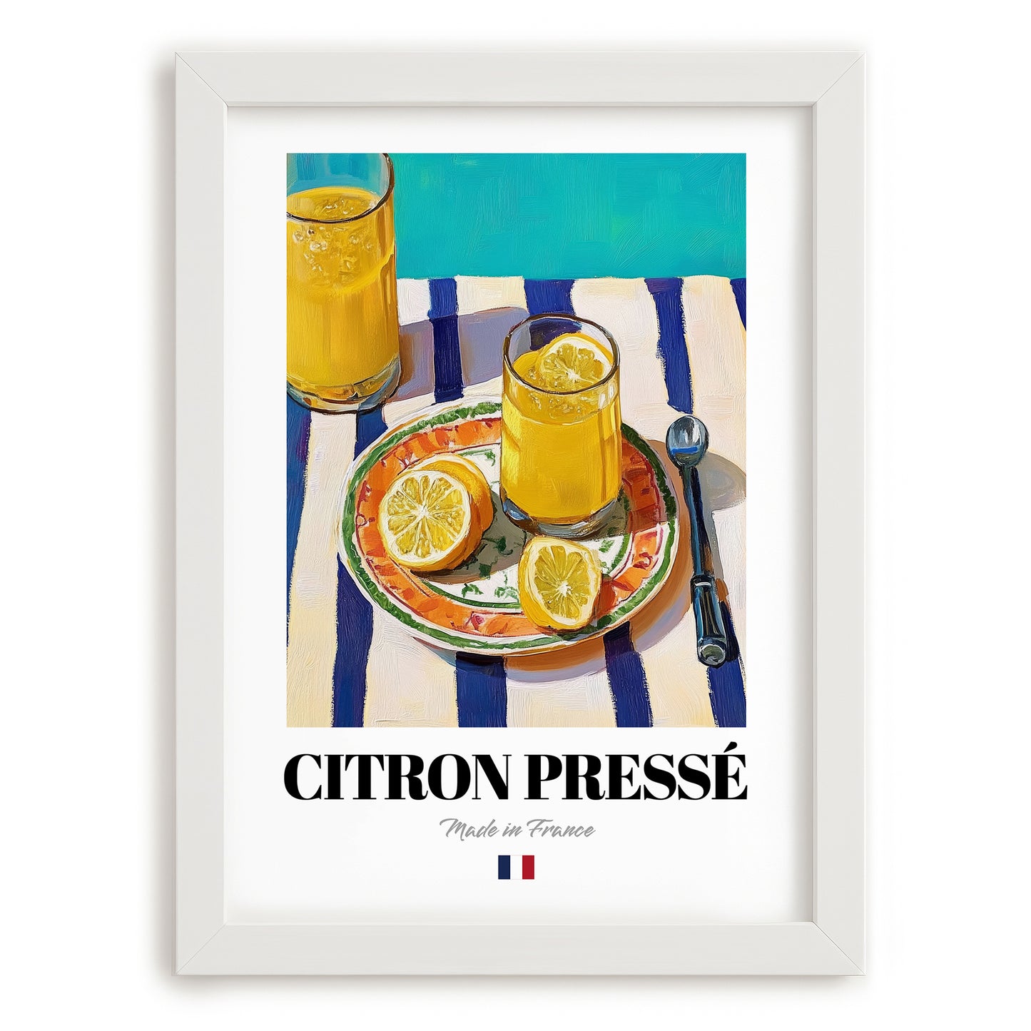 Citron Pressé – French Beverage Drink, Hotel Lobby Still Life, placed in minimal white frame