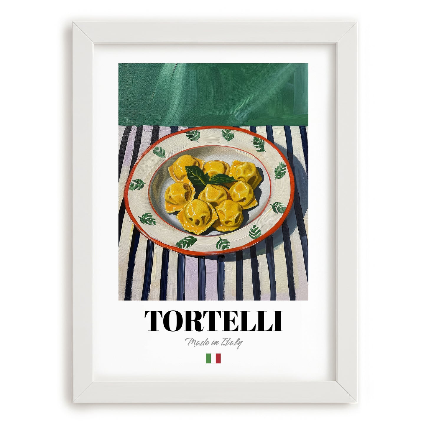 Tortelli – Italian Pasta, Osteria Poster, placed in minimal white frame