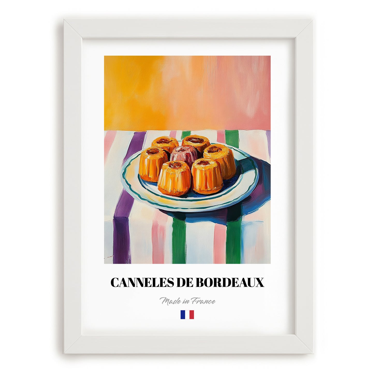 Canelés de Bordeaux – Art, French French Pastry Still Life, placed in minimal white frame