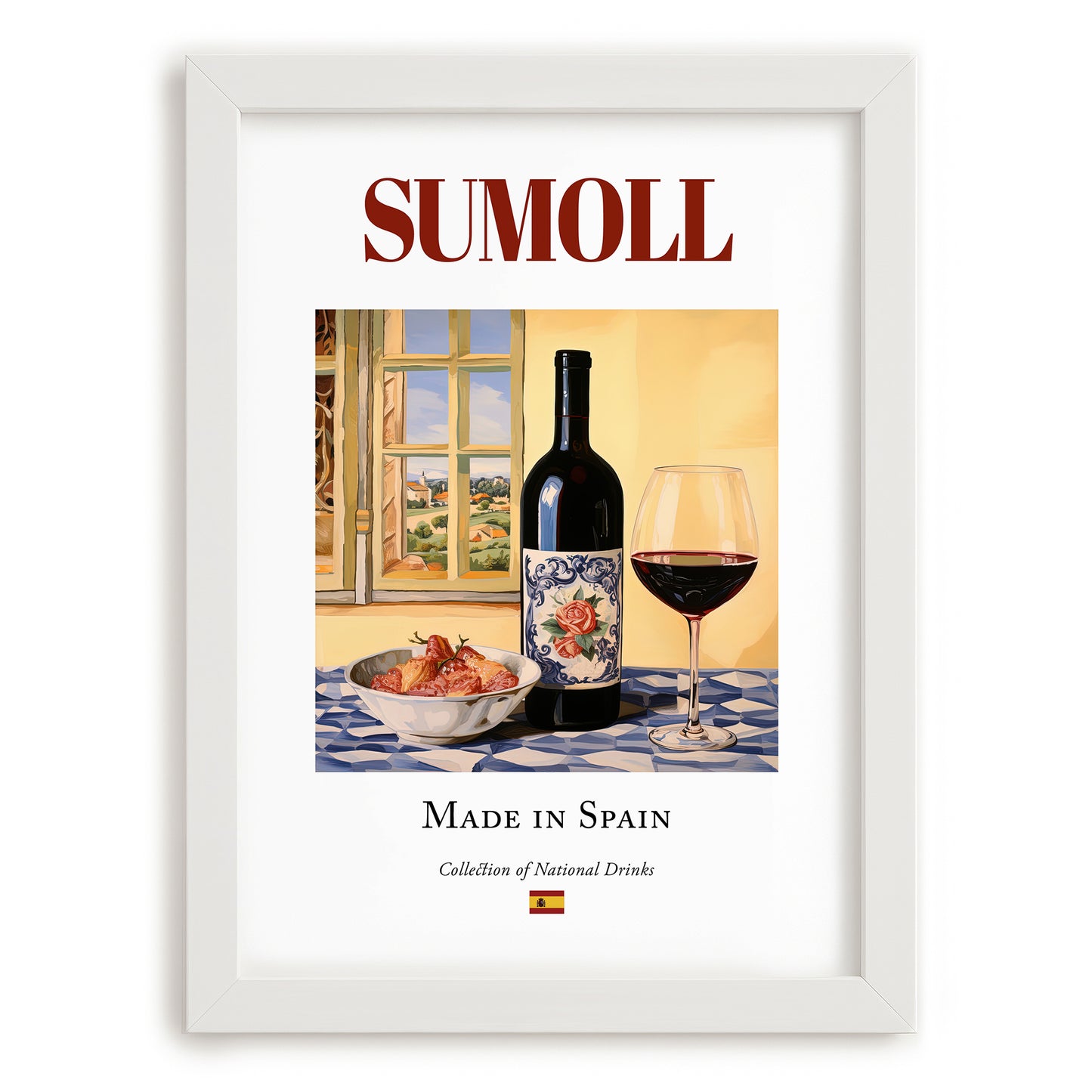 Sumoll – Spanish Red Wine, Tasting Room Poster, placed in minimal white frame