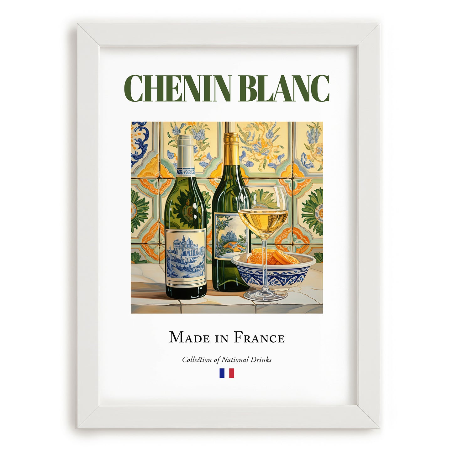 Chenin Blanc – French White Wine, Vinoteca Poster, placed in minimal white frame
