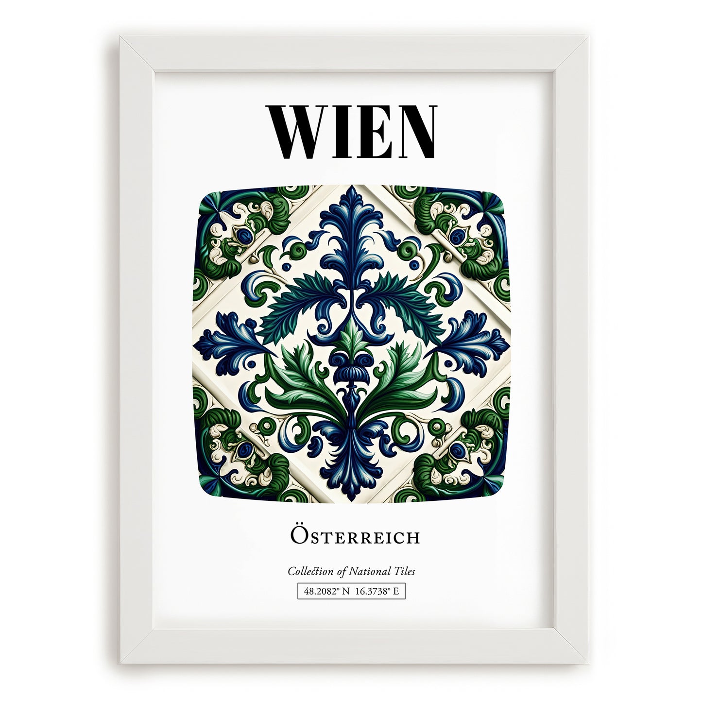 Wien, Austria – Travel Wall Decor, placed in minimal white frame