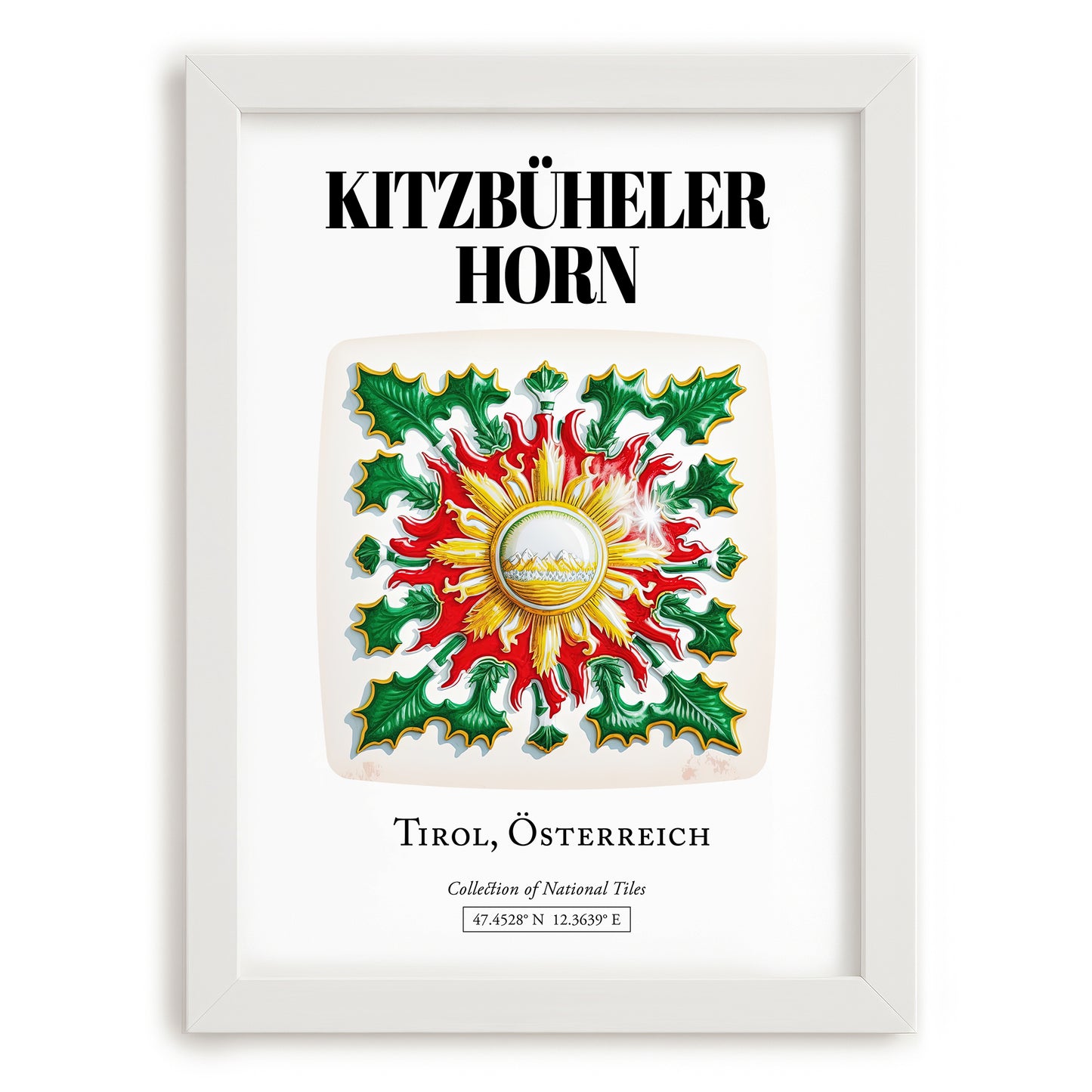 Kitzbüheler Horn, Austria – Travel Print, placed in minimal white frame