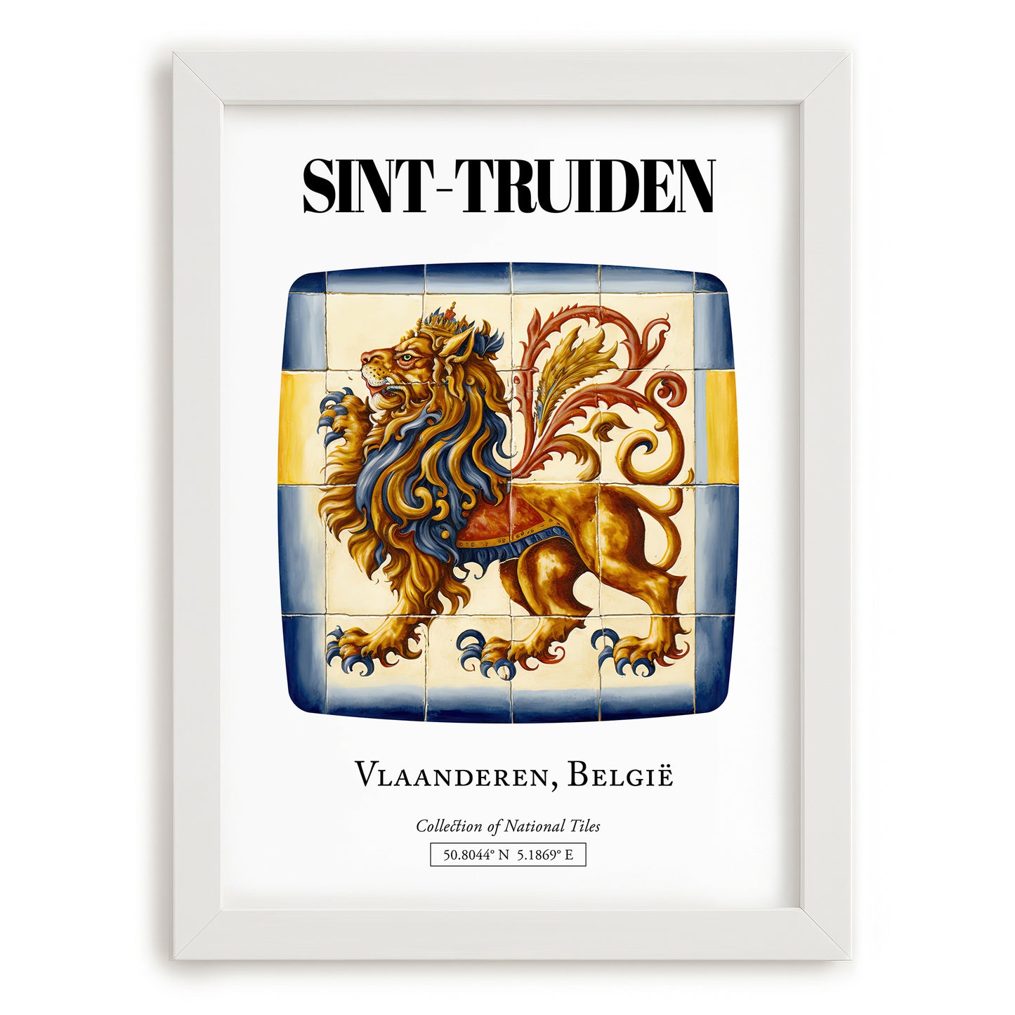 Sint-truiden, Belgium – Tourist Destination Poster, placed in minimal white frame