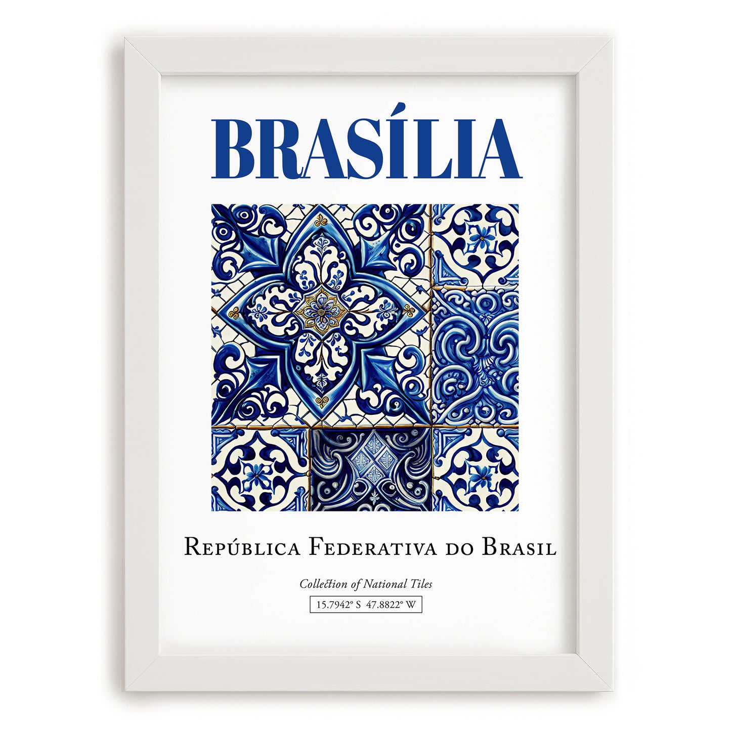 Brasília, Brasil – Travel Wall Art, placed in minimal white frame