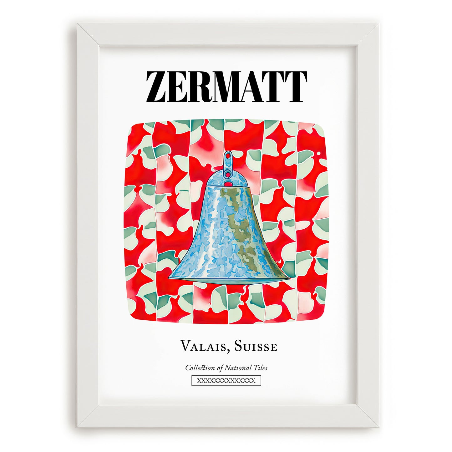 Zermatt, Switzerland – Country Culture Poster, placed in minimal white frame