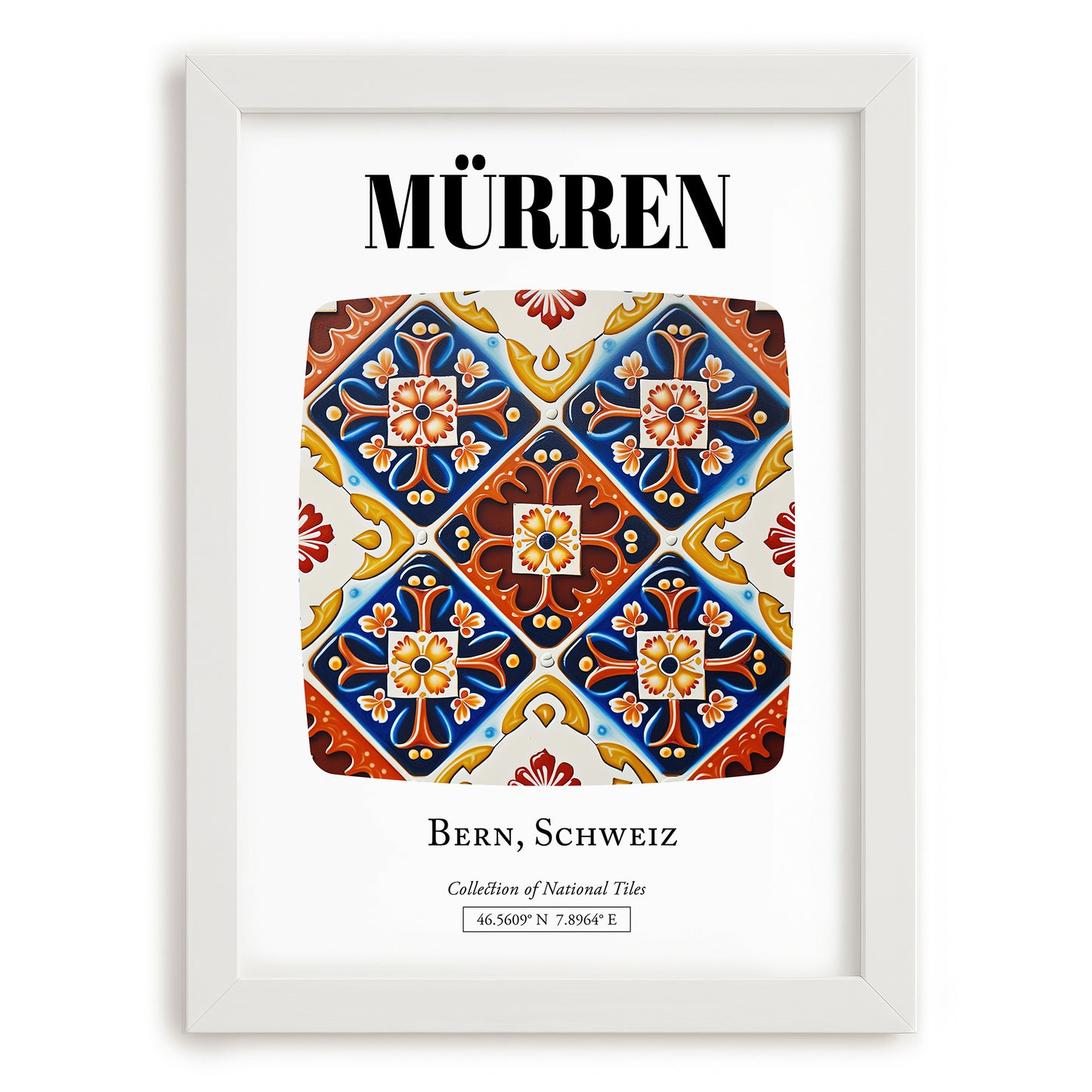 Mürren, Switzerland – Travel Print, placed in minimal white frame