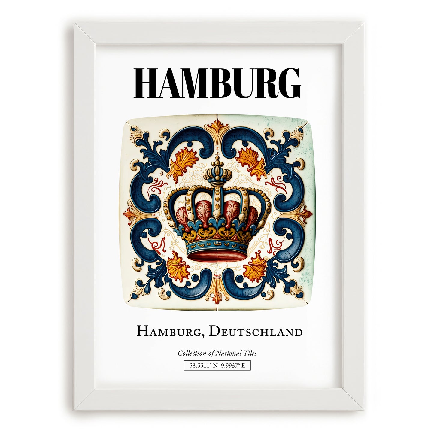 Hamburg, Germany – Travel Wall Decor, placed in minimal white frame