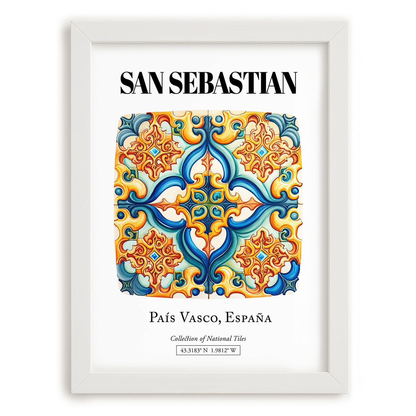 San Sebastian, Spain – Dream Destination Decor, placed in minimal white frame