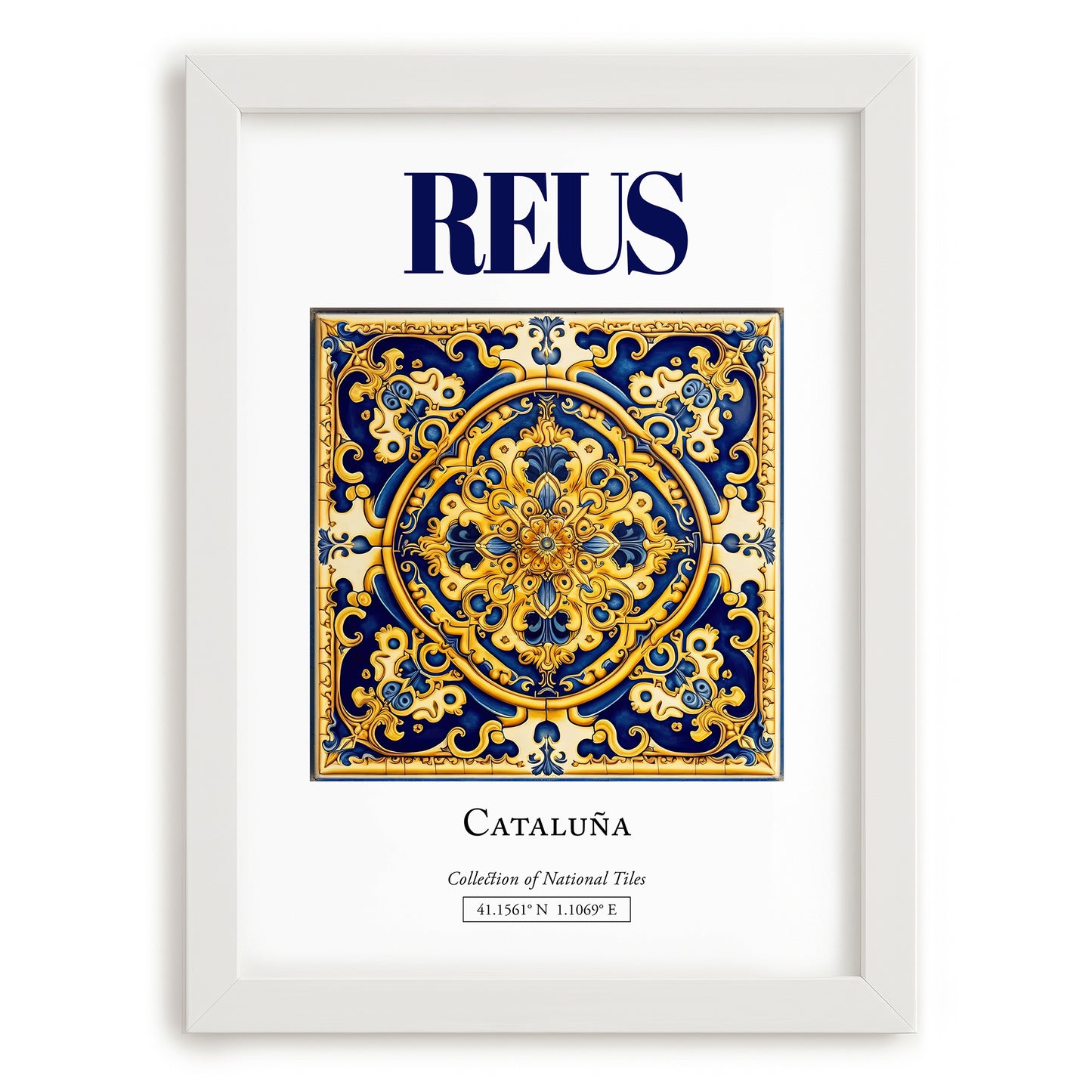 Reus, Spain – Travel Wall Decor, placed in minimal white frame