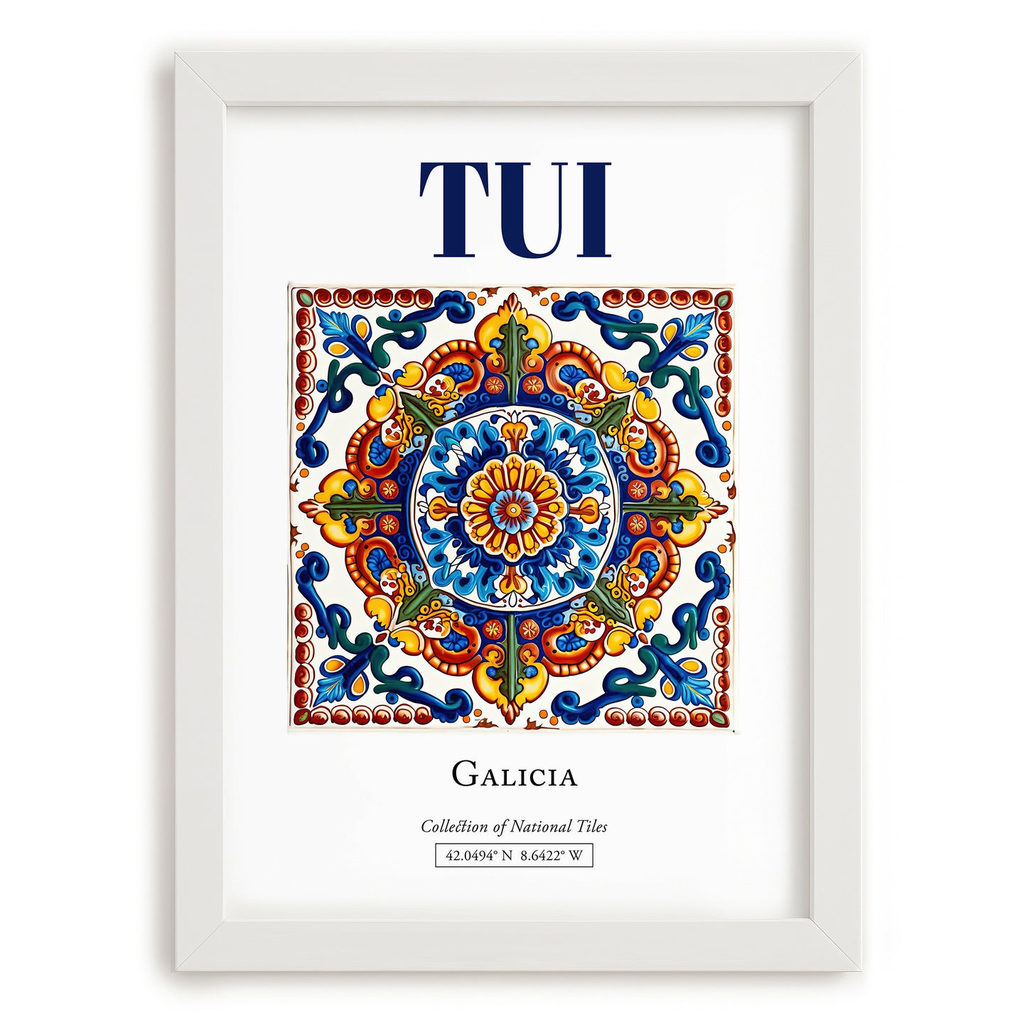 Tui, Spain – Historic Cities Art Print, placed in minimal white frame