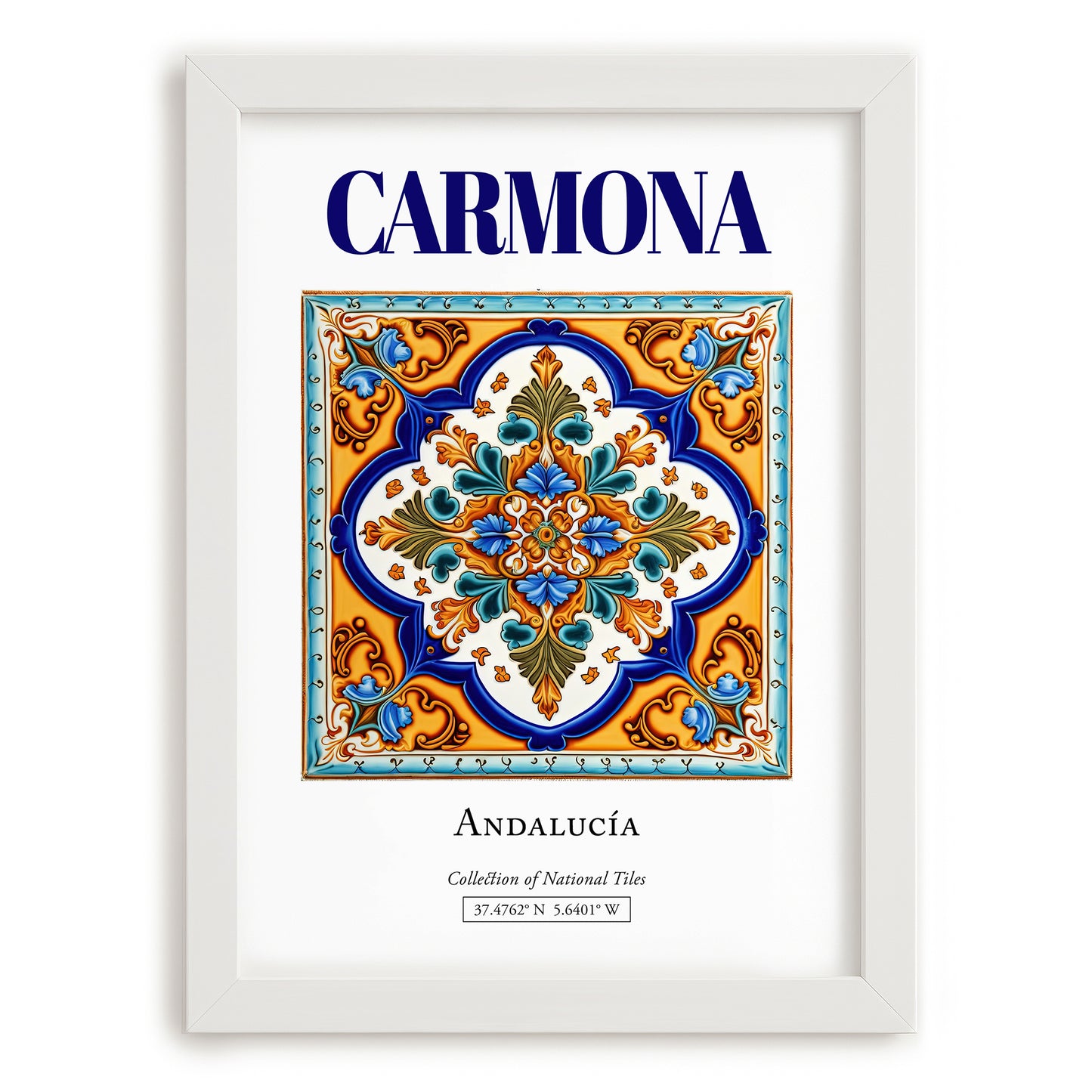 Carmona, Spain – Travel Print, placed in minimal white frame