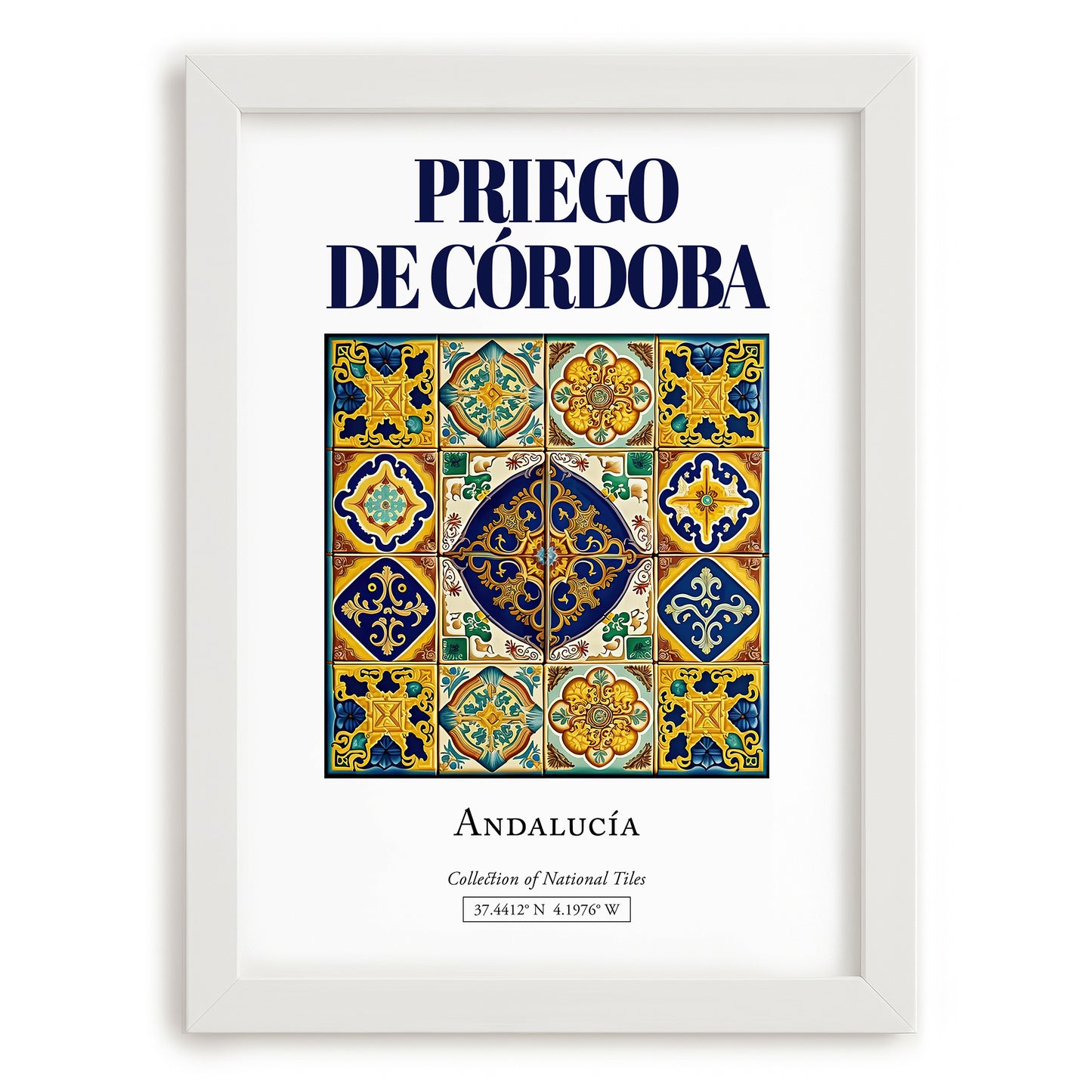 Priego de Córdoba, Spain – Travel Print, placed in minimal white frame