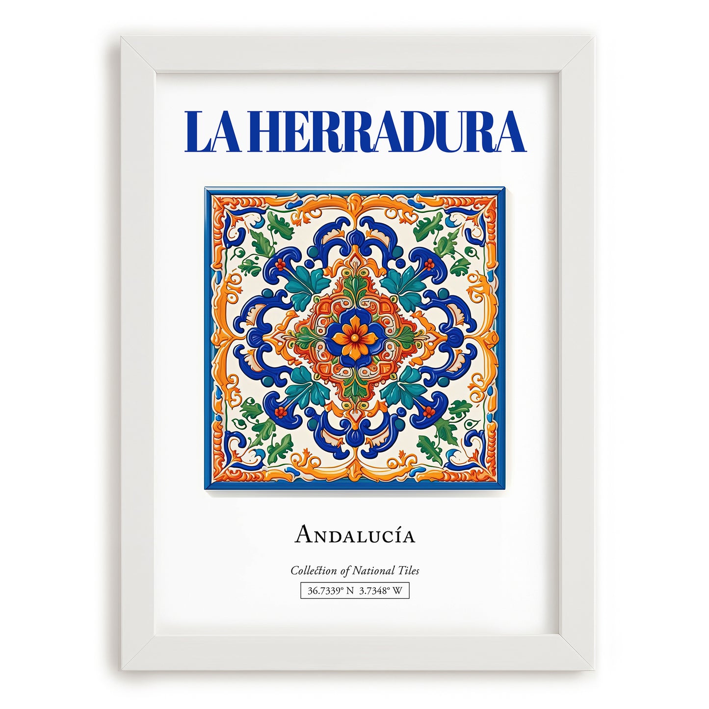 La Herradura, Spain – Travel Wall Decor, placed in minimal white frame