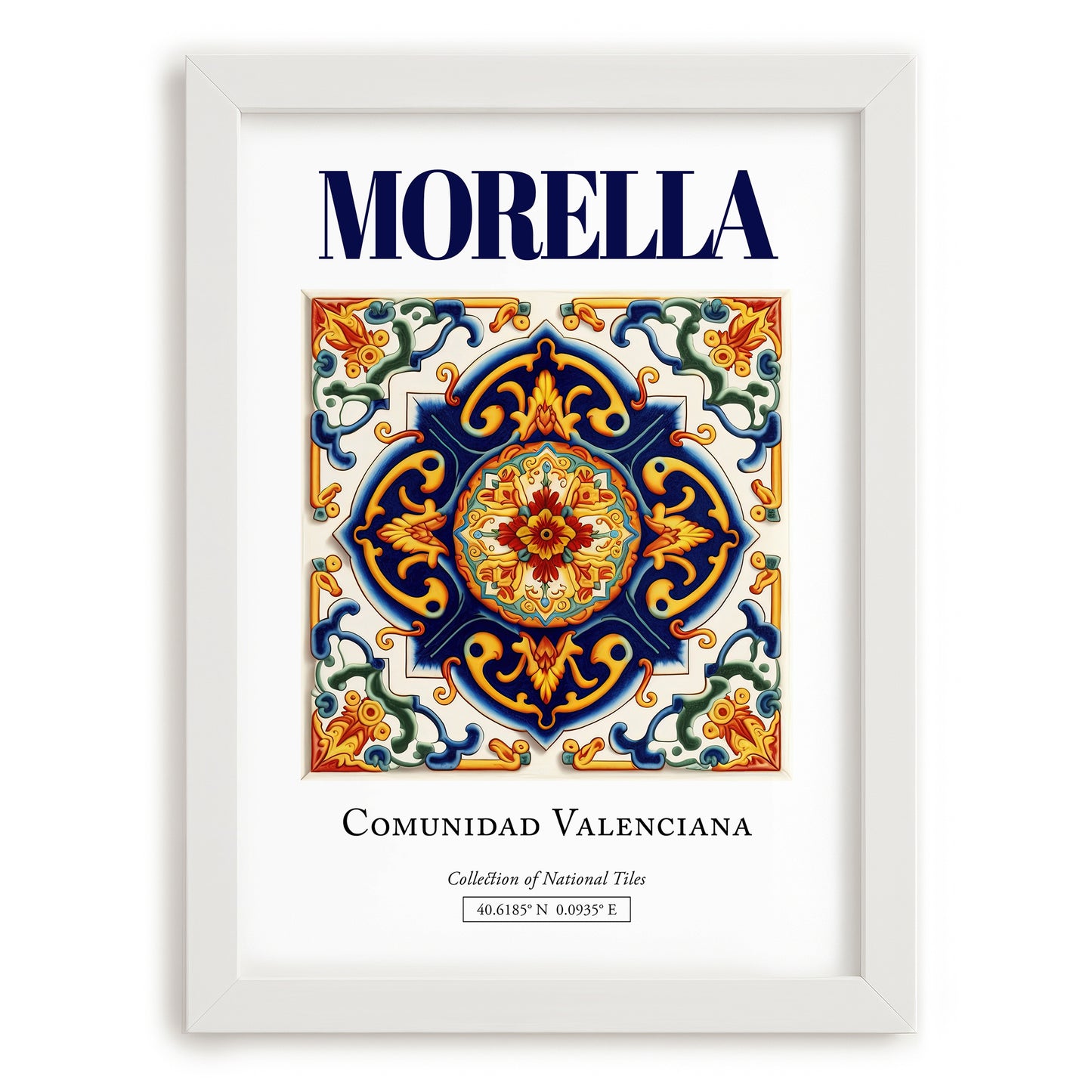 Morella, Spain – Travel Poster, placed in minimal white frame