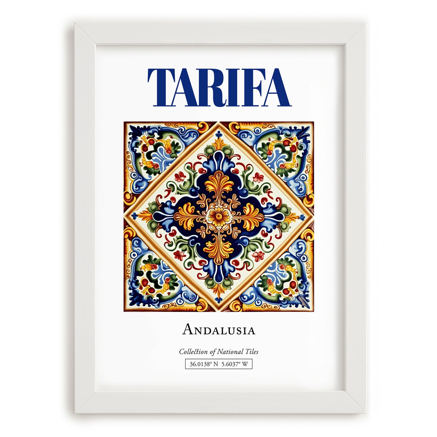 Tarifa, Spain – Historic Cities Art Print, placed in minimal white frame