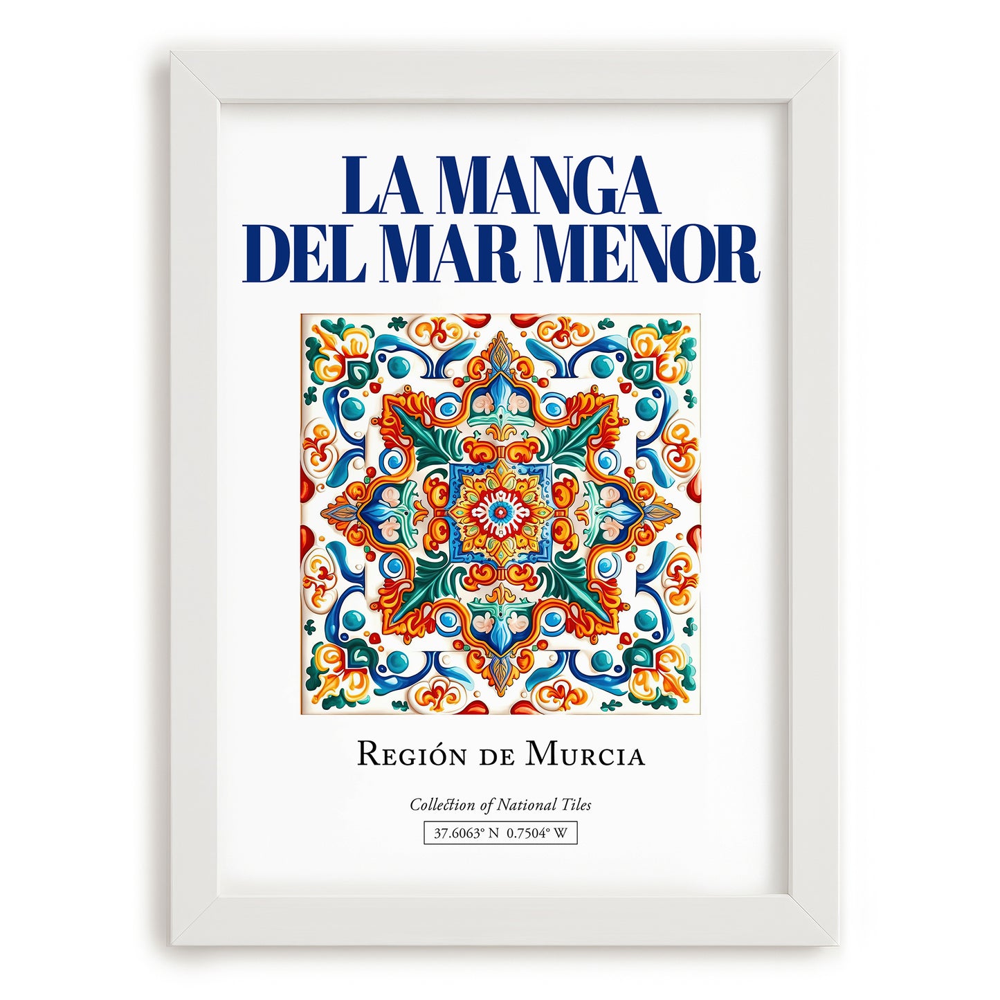 La Manga del Mar Menor, Spain – Travel Wall Decor, placed in minimal white frame