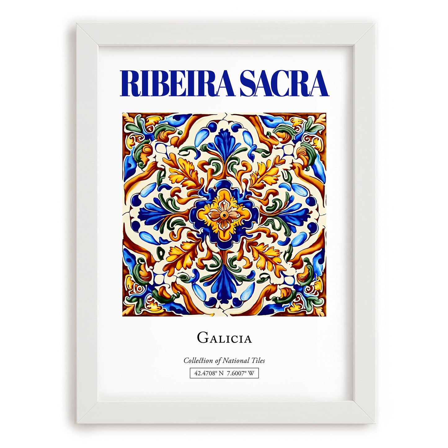 Ribeira Sacra, Spain – Travel Wall Art, placed in minimal white frame
