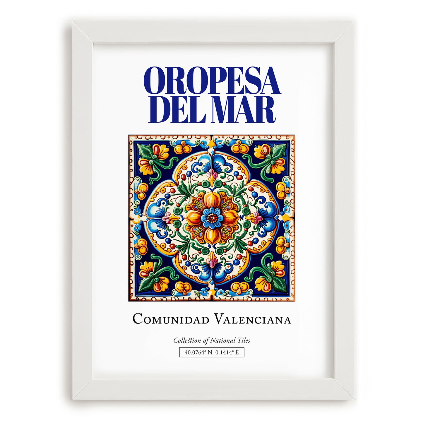 Oropesa del Mar, Spain – Country Culture Poster, placed in minimal white frame