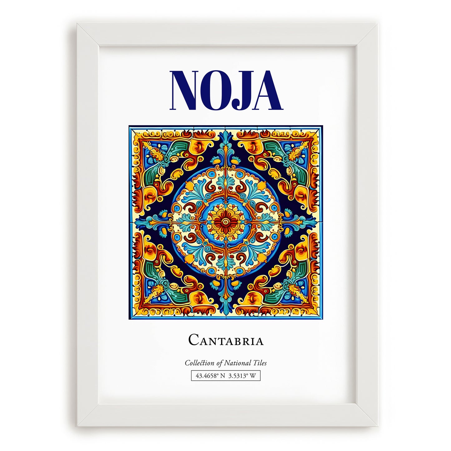 Noja, Spain – Travel Wall Art, placed in minimal white frame