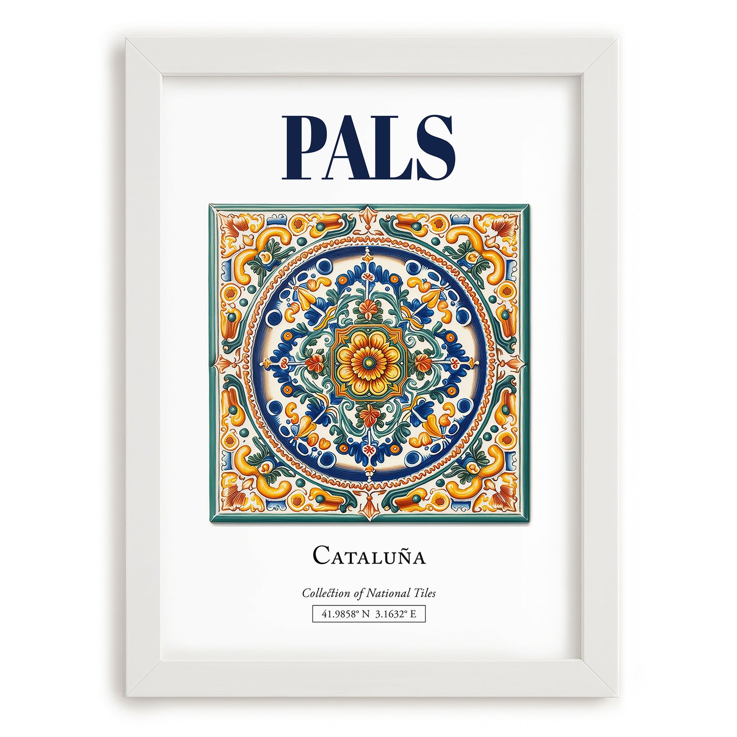 Pals, Spain – Travel Destination Art, placed in minimal white frame