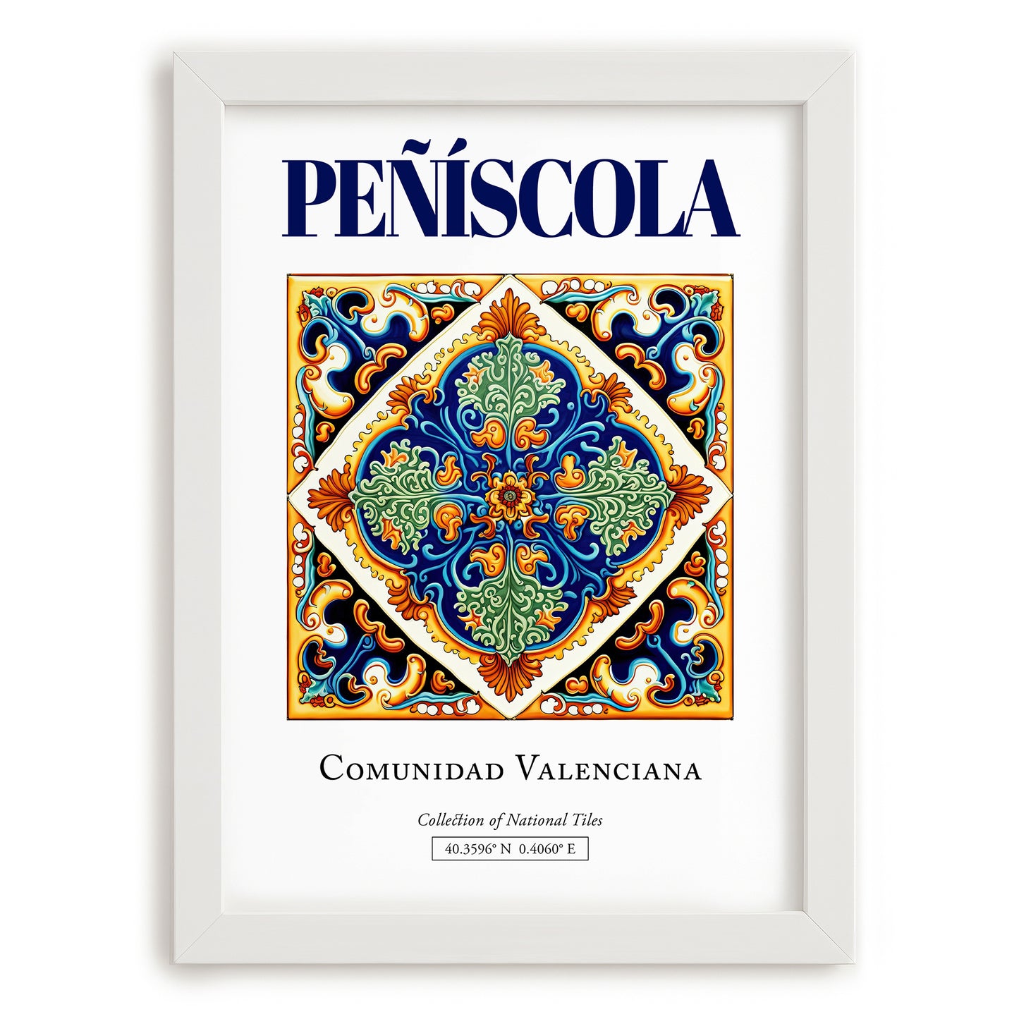 Peñíscola, Spain – World Travel Art, placed in minimal white frame