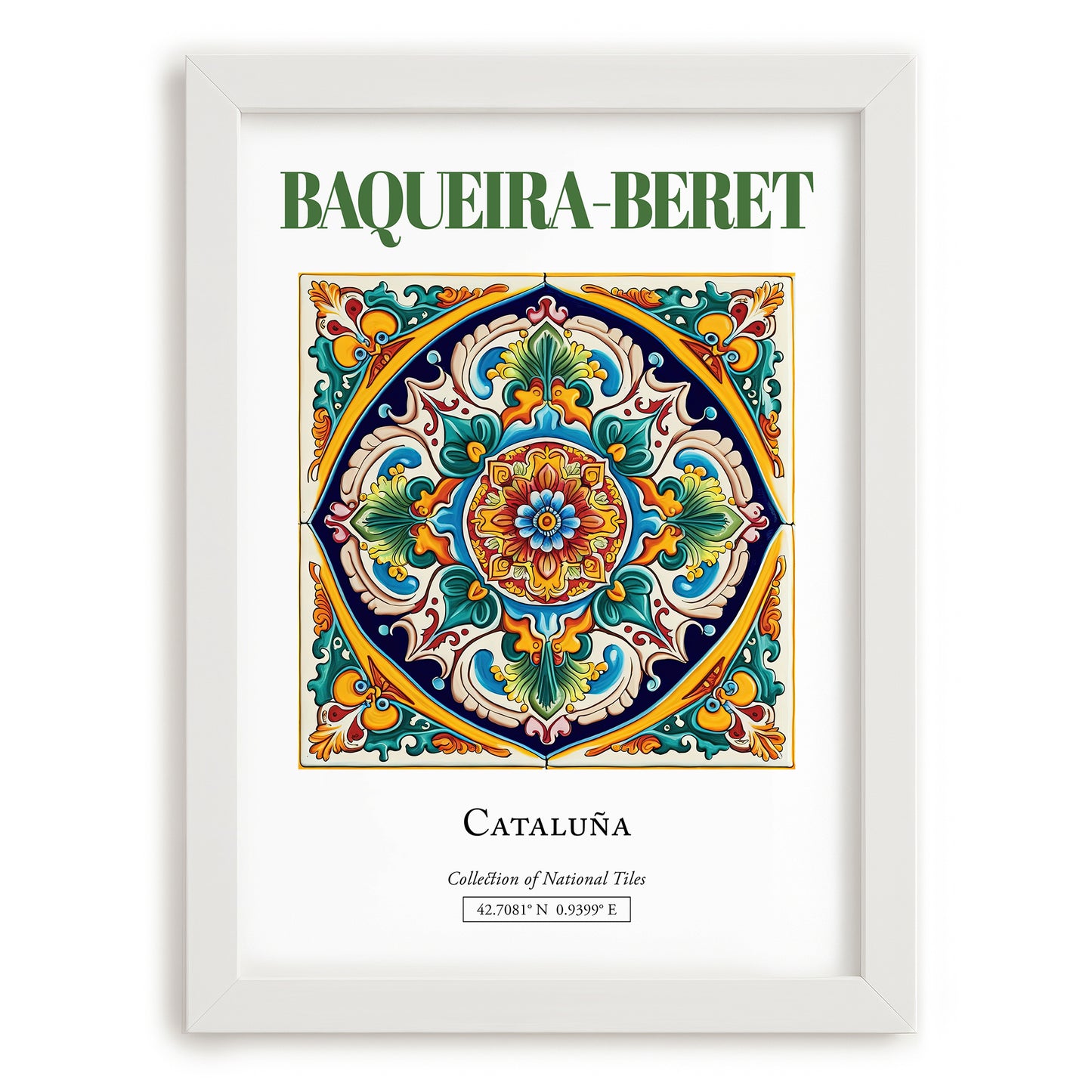 Baqueira-Beret, Spain – Travel Wall Decor, placed in minimal white frame