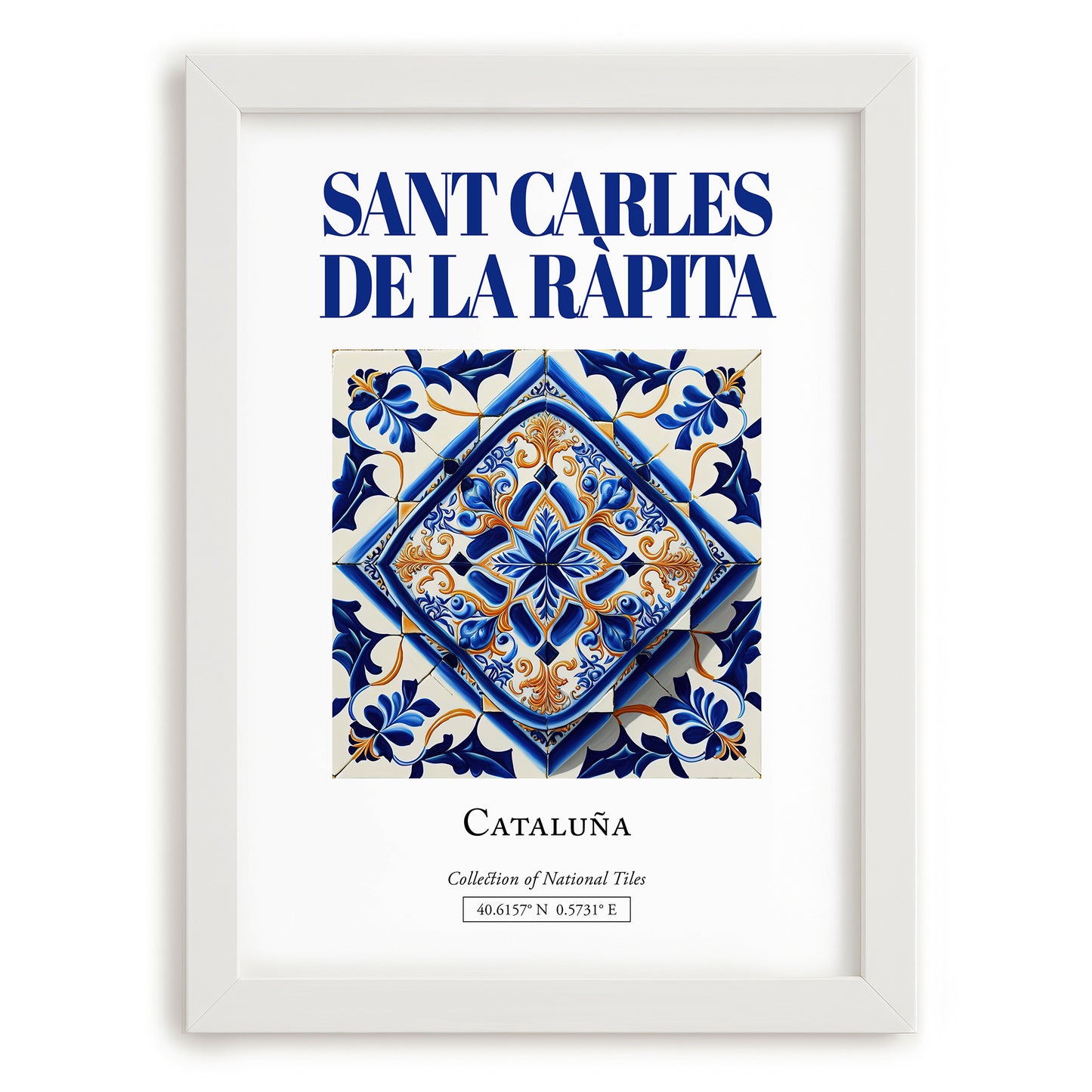 Sant Carles de la Ràpita, Spain – Wanderlust Wall Decor, placed in minimal white frame
