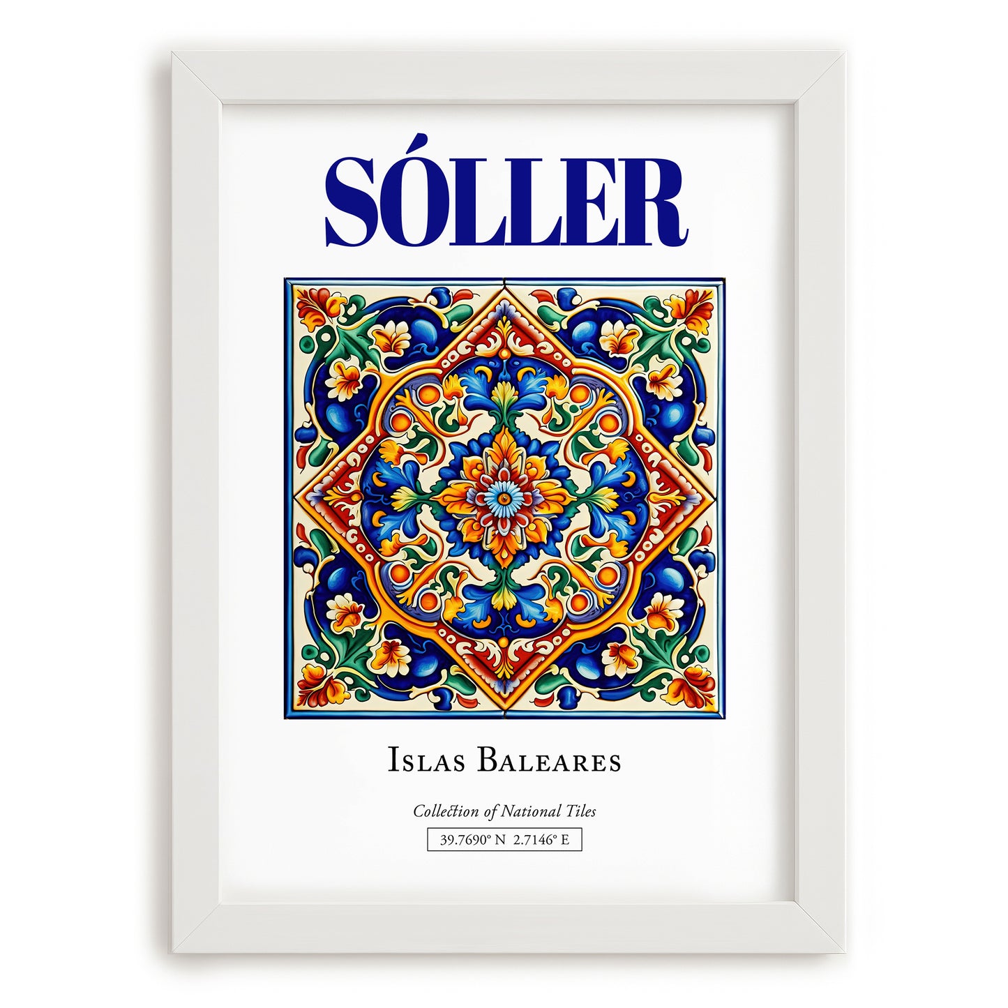 Sóller, Spain – Travel Print, placed in minimal white frame