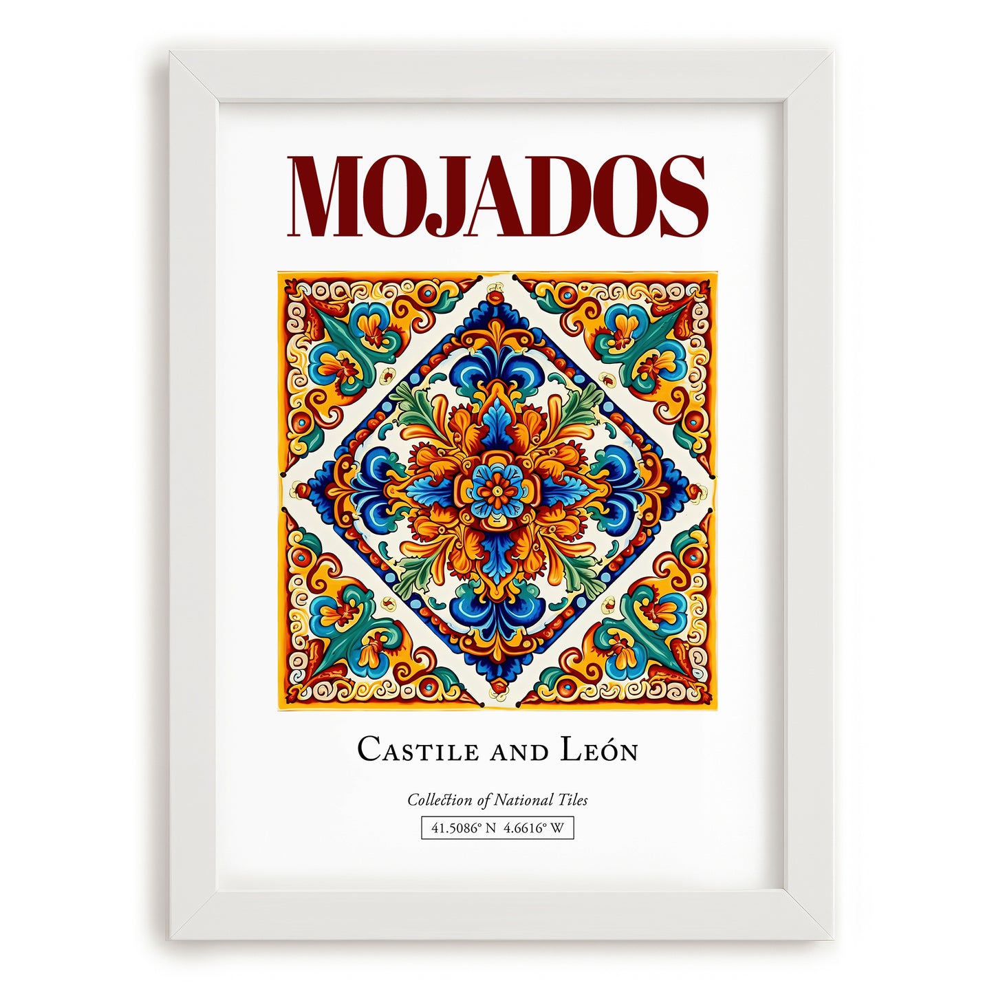 Mojados, Spain – Travel Print, placed in minimal white frame