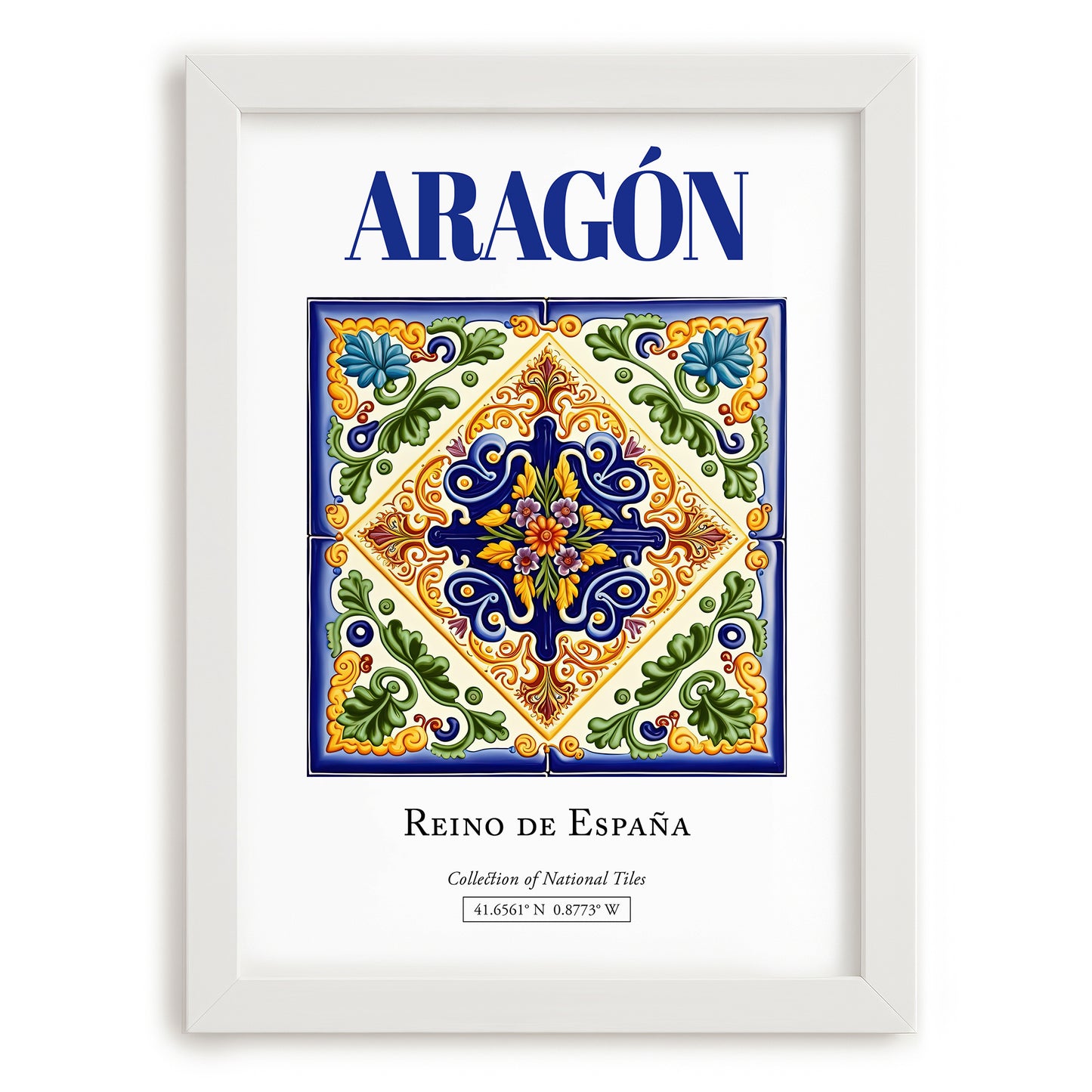 Aragón, Spain – Travel Print, placed in minimal white frame