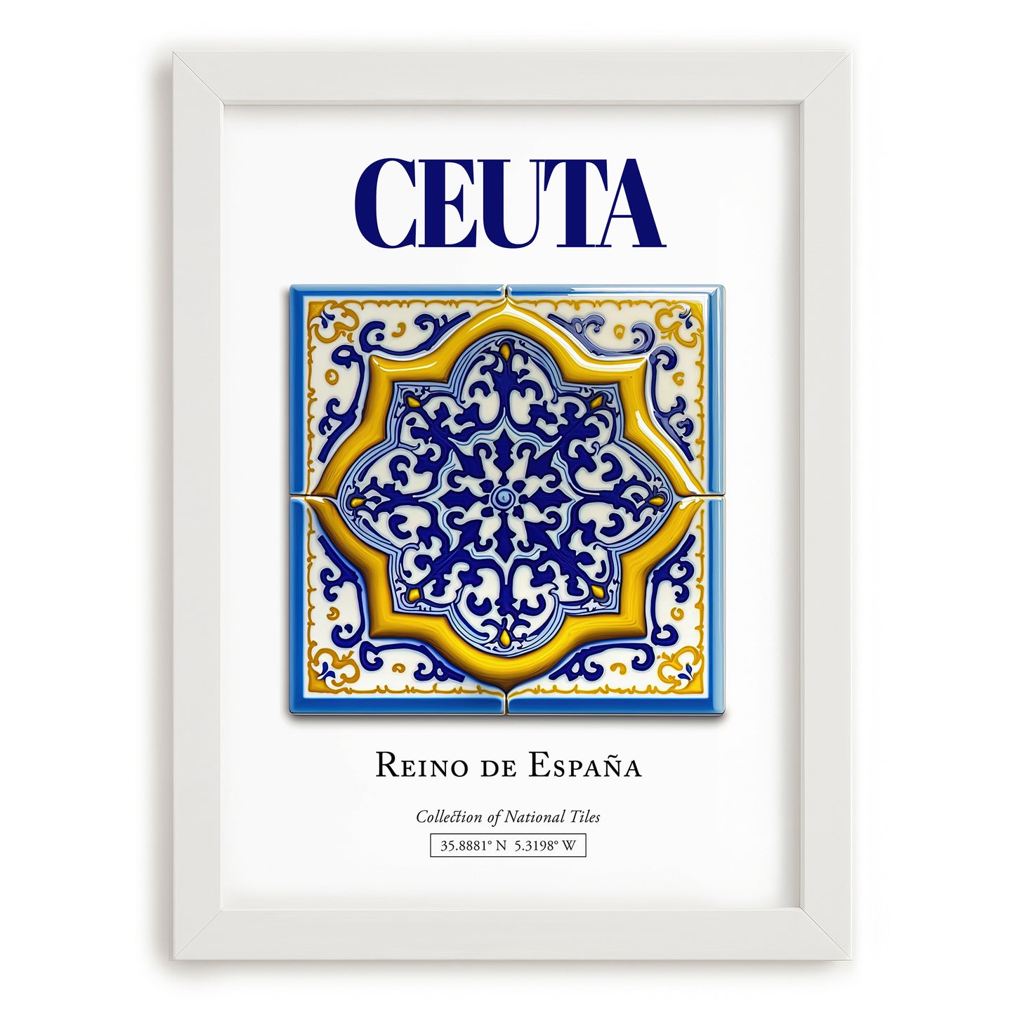 Ceuta, Spain – Cultural Heritage Wall Art, placed in minimal white frame