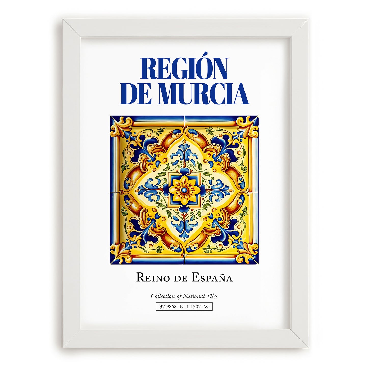 Región de Murcia, Spain – Travel Poster, placed in minimal white frame