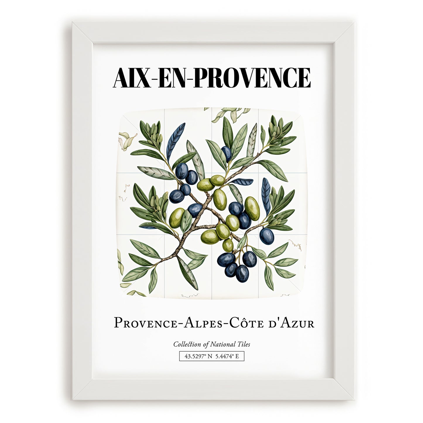 Aix-en-provence, France – Travel Wall Decor, placed in minimal white frame