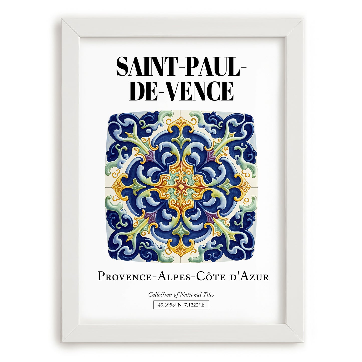 Saint-paul-de-vence, France – Travel Wall Decor, placed in minimal white frame