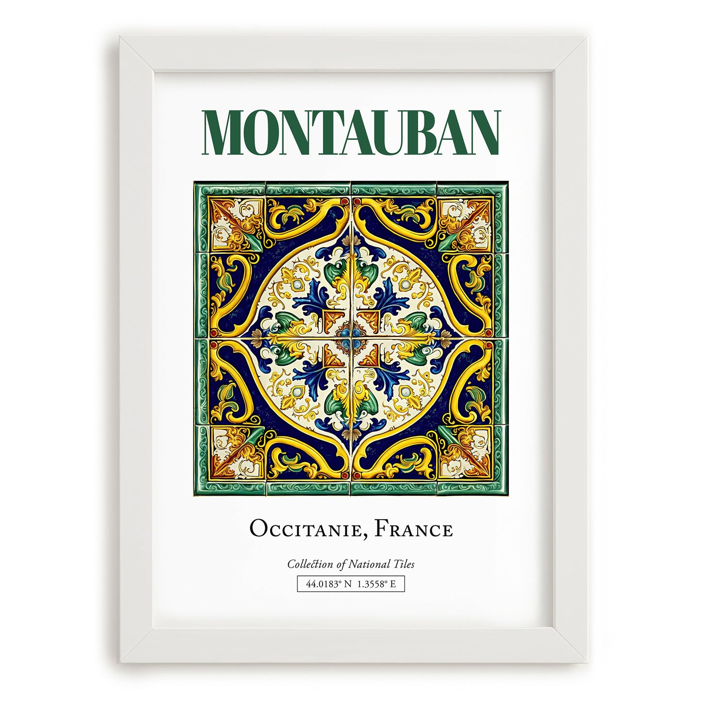Montauban, France – Global Wall Art, placed in minimal white frame