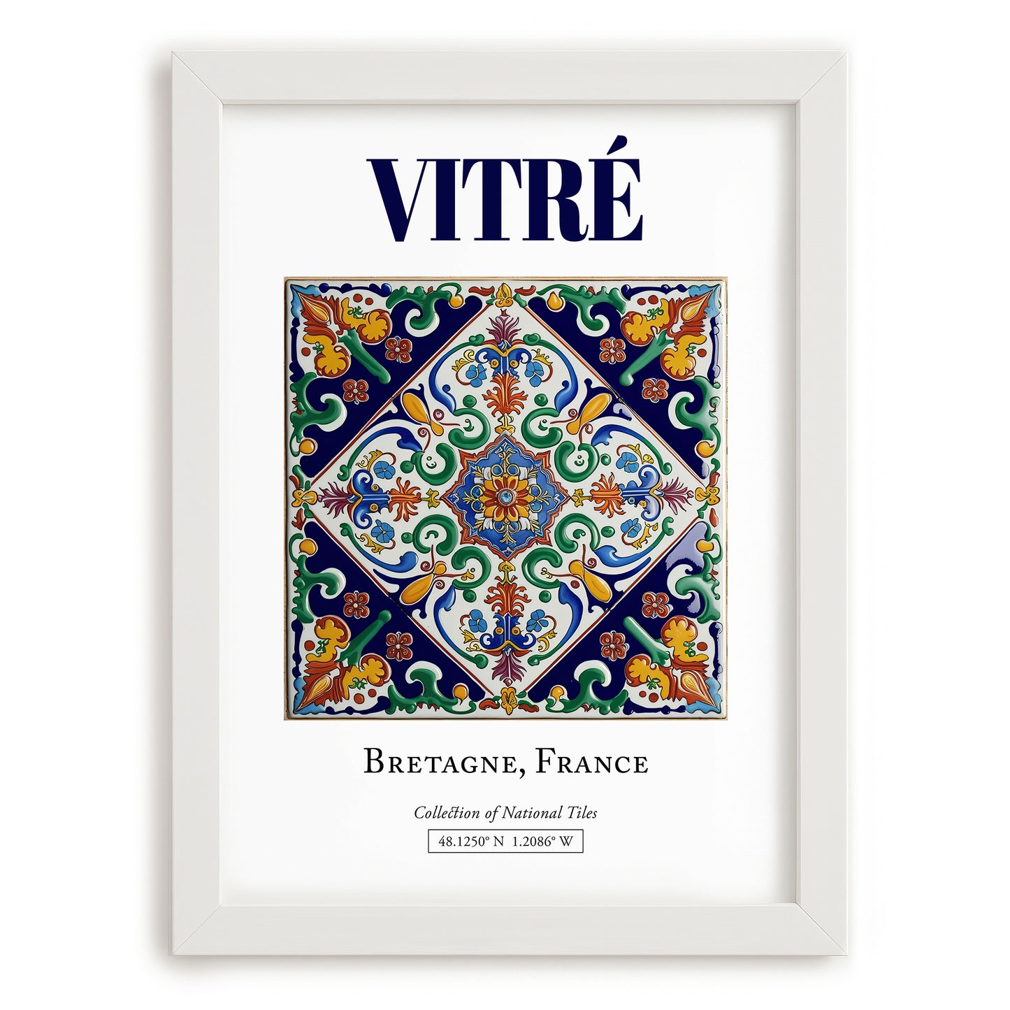 Vitré, France – Travel Wall Art, placed in minimal white frame
