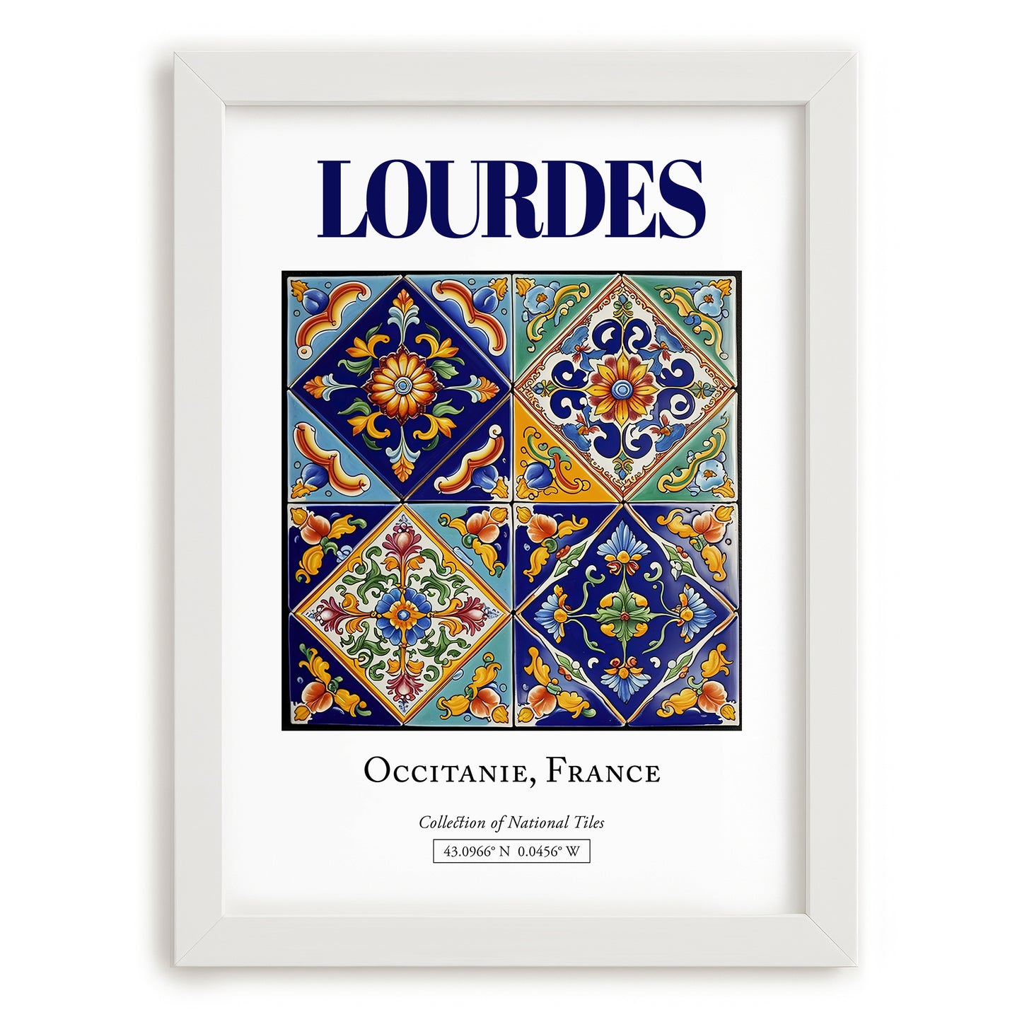 Lourdes, France – Away From Home Poster, placed in minimal white frame