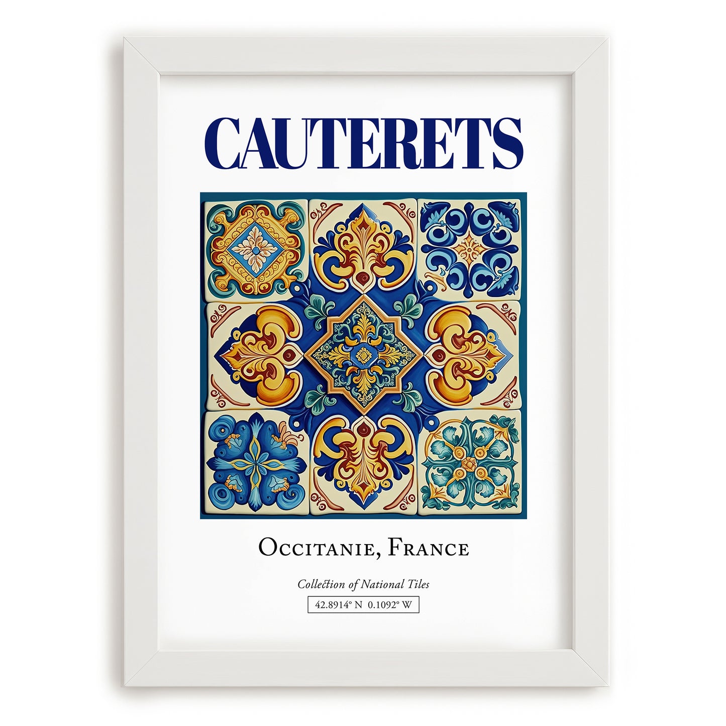 Cauterets, France – Country Culture Poster, placed in minimal white frame