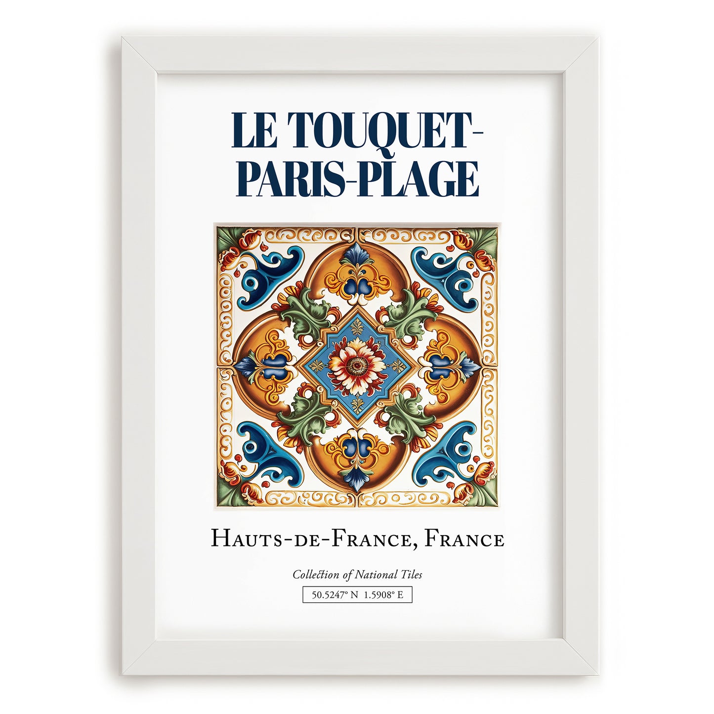Le Touquet-Paris-Plage, France – Travel Poster, placed in minimal white frame