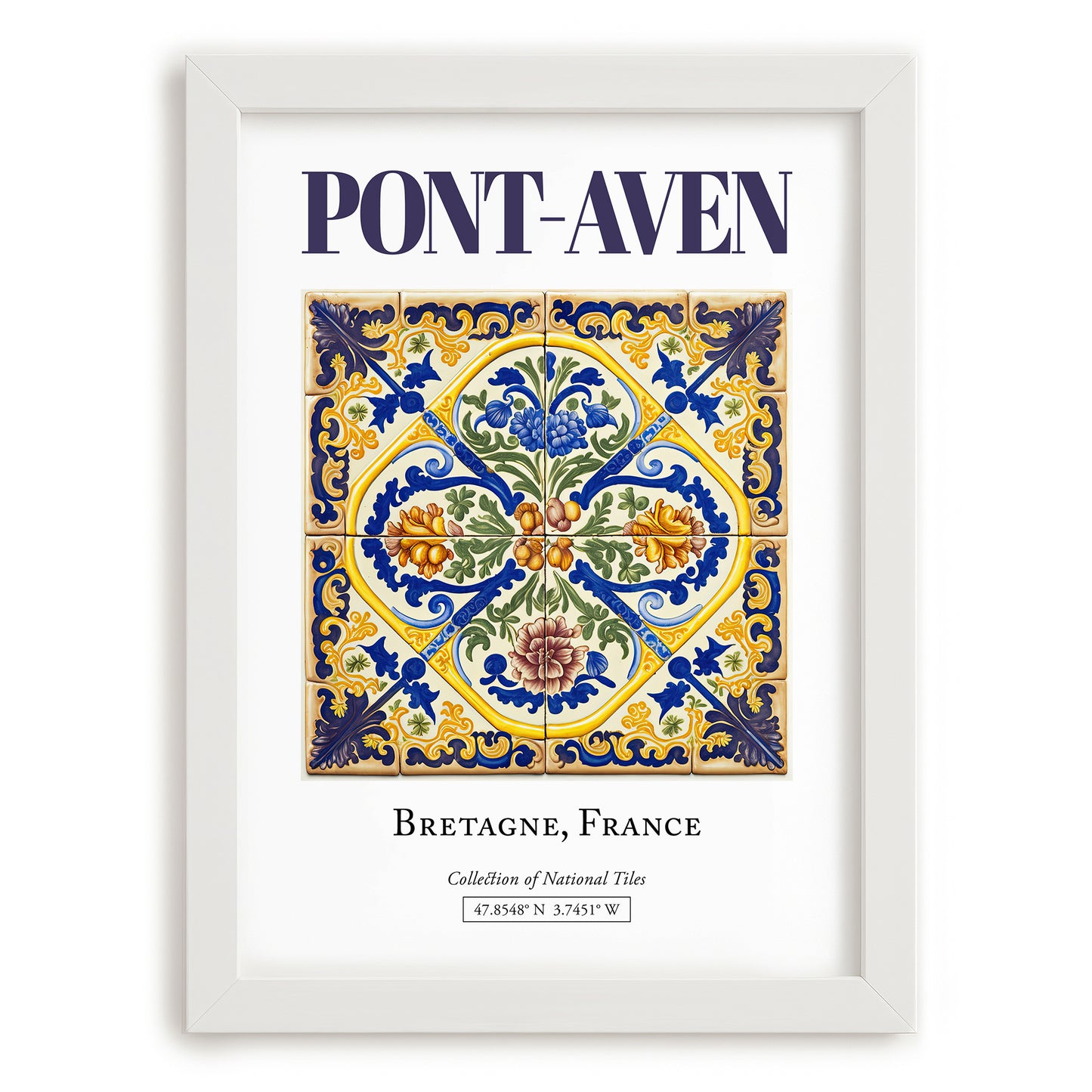 Pont-Aven, France – Travel Wall Art, placed in minimal white frame
