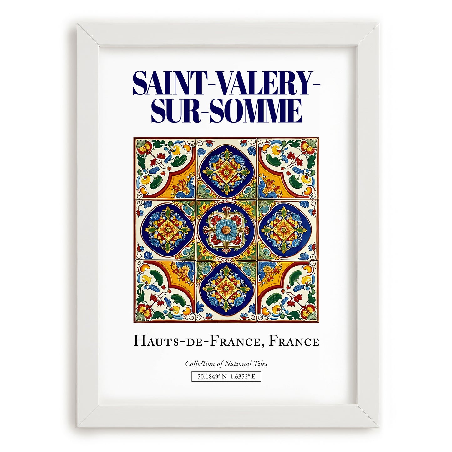 Saint-Valery-sur-Somme, France – Cultural Heritage Wall Art, placed in minimal white frame
