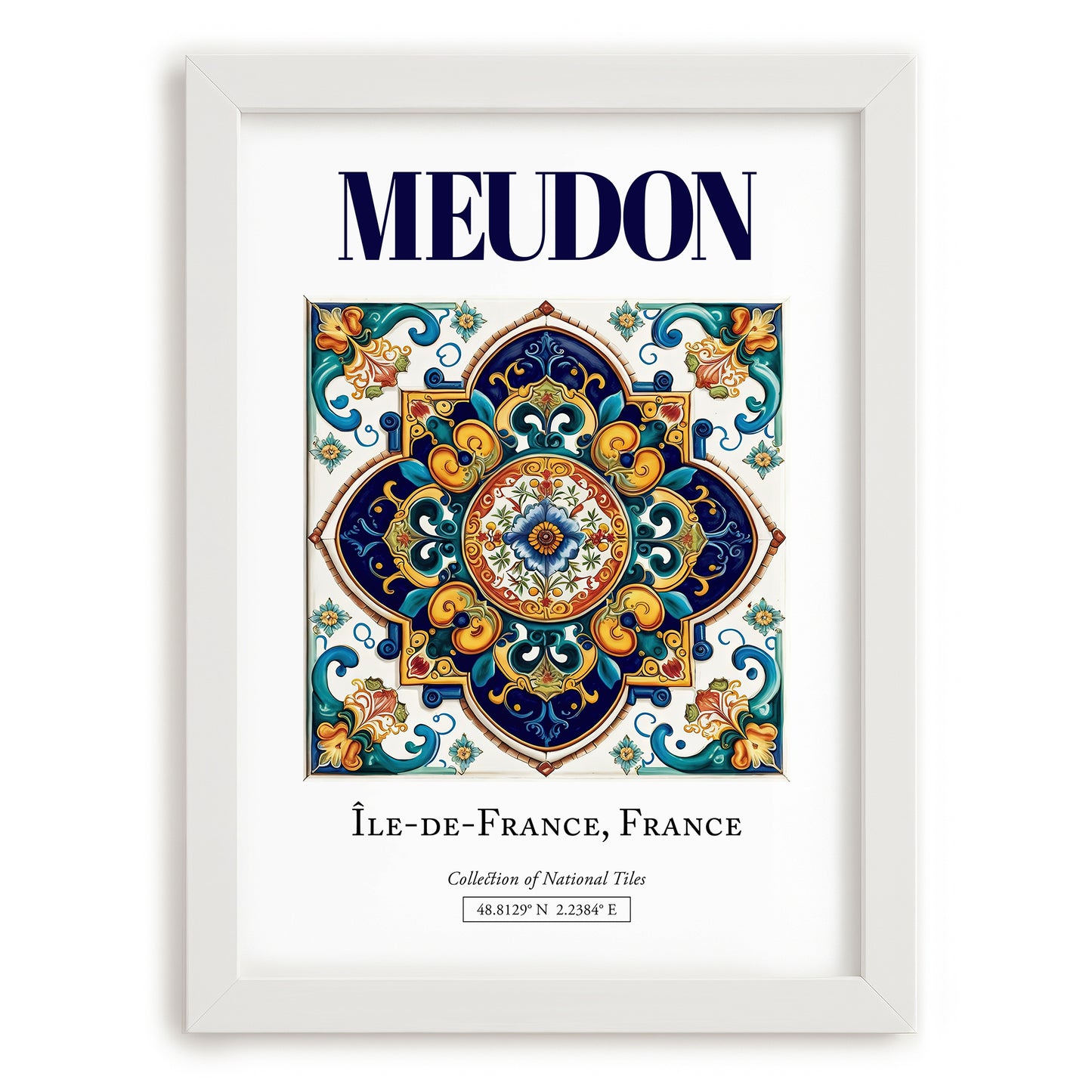 Meudon, France – Travel Print, placed in minimal white frame