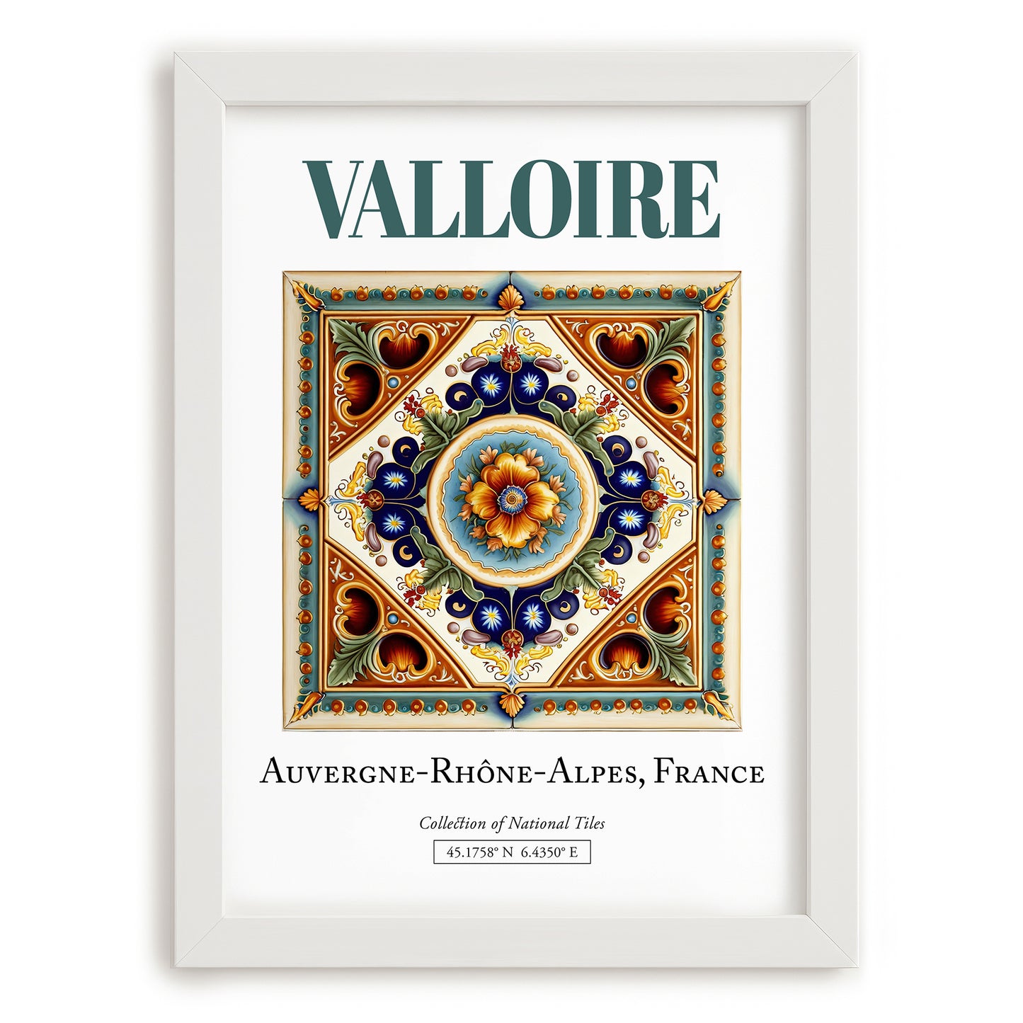 Valloire, France – Travel Print, placed in minimal white frame