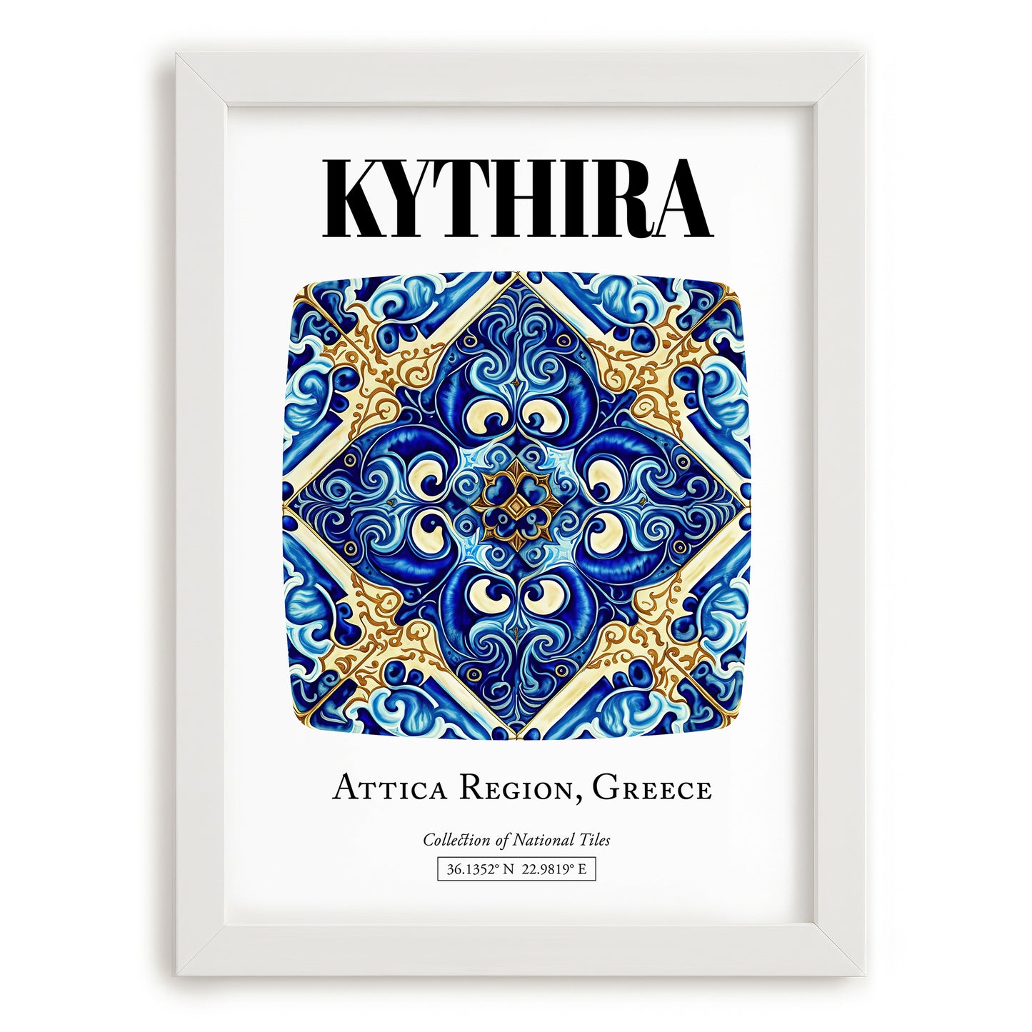 Kythira, Greece – Travel Wall Art, placed in minimal white frame
