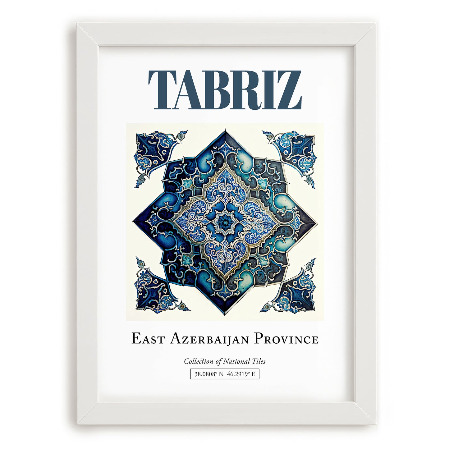 Tabriz, Iran – Travel Wall Art, placed in minimal white frame
