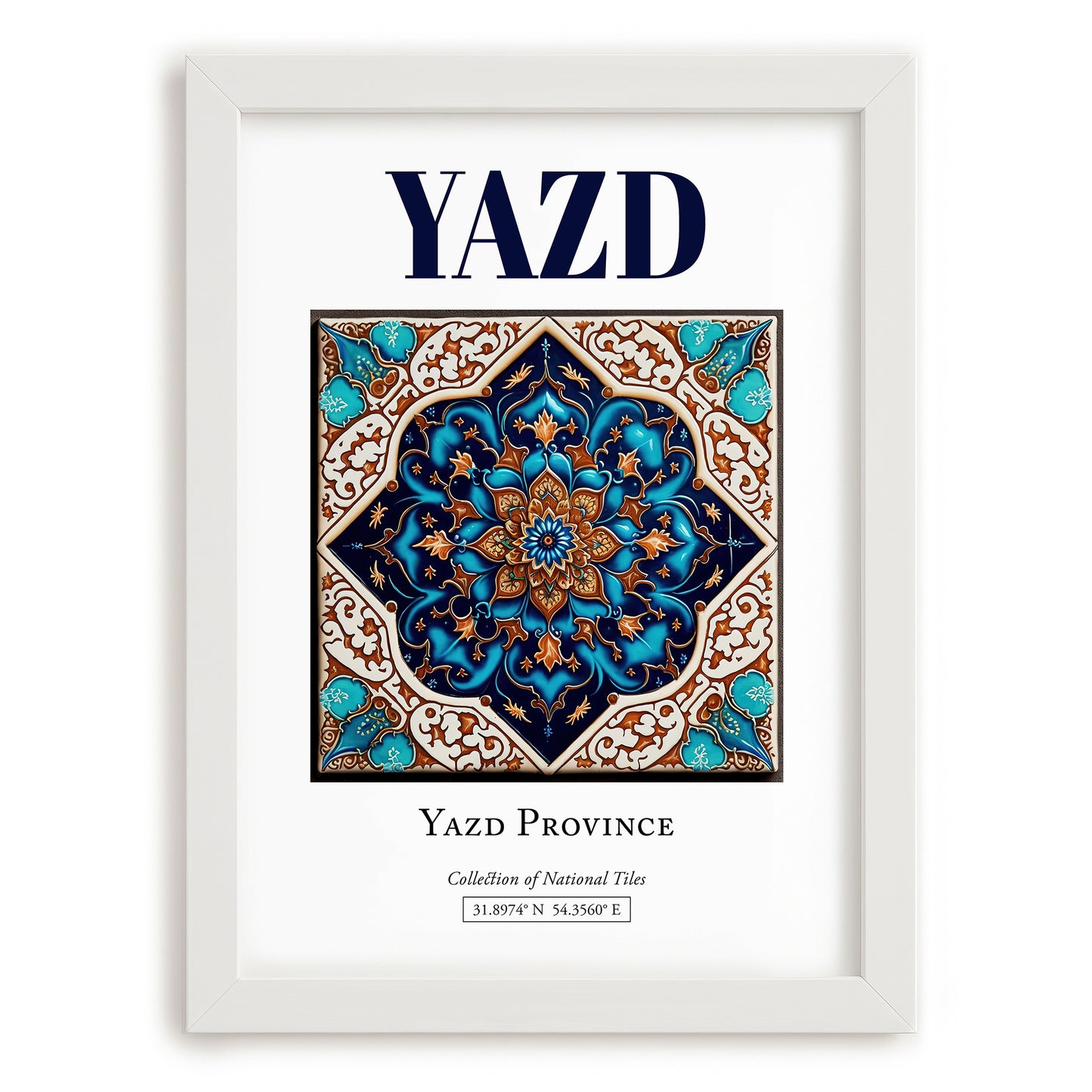 Yazd, Iran – Travel Print, placed in minimal white frame