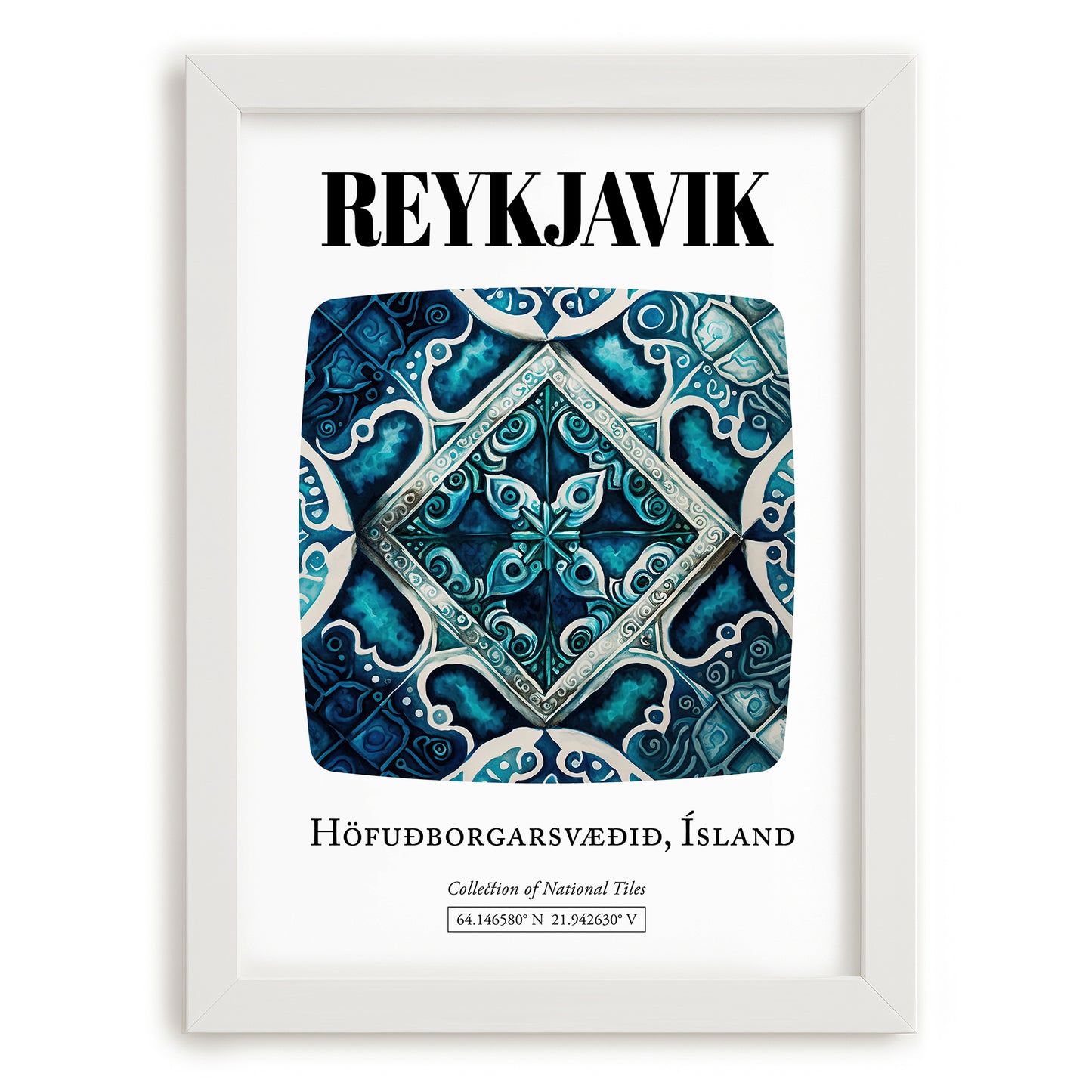 Reykjavik, Iceland – Dream Destination Decor, placed in minimal white frame