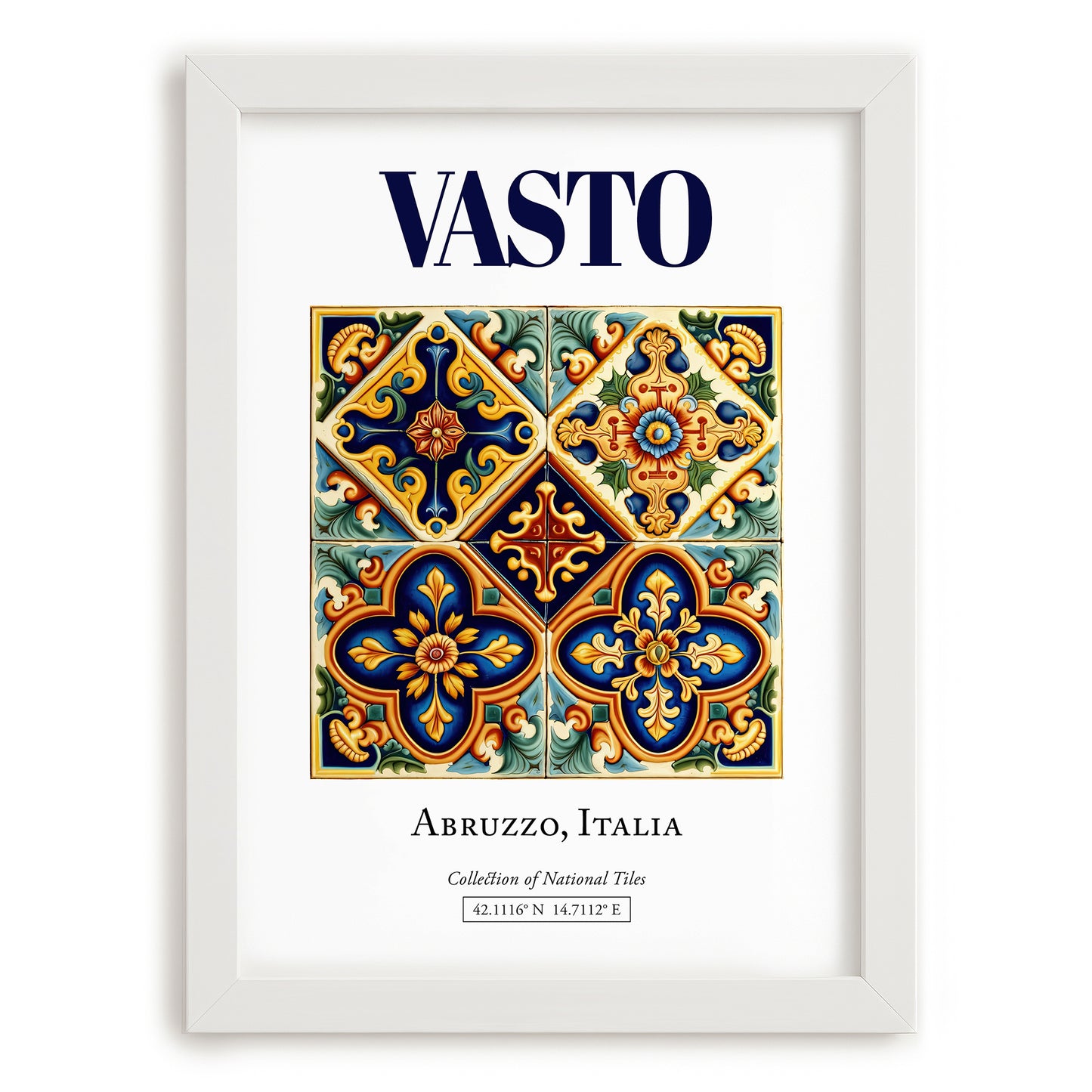 Vasto, Italy – Travel Print, placed in minimal white frame